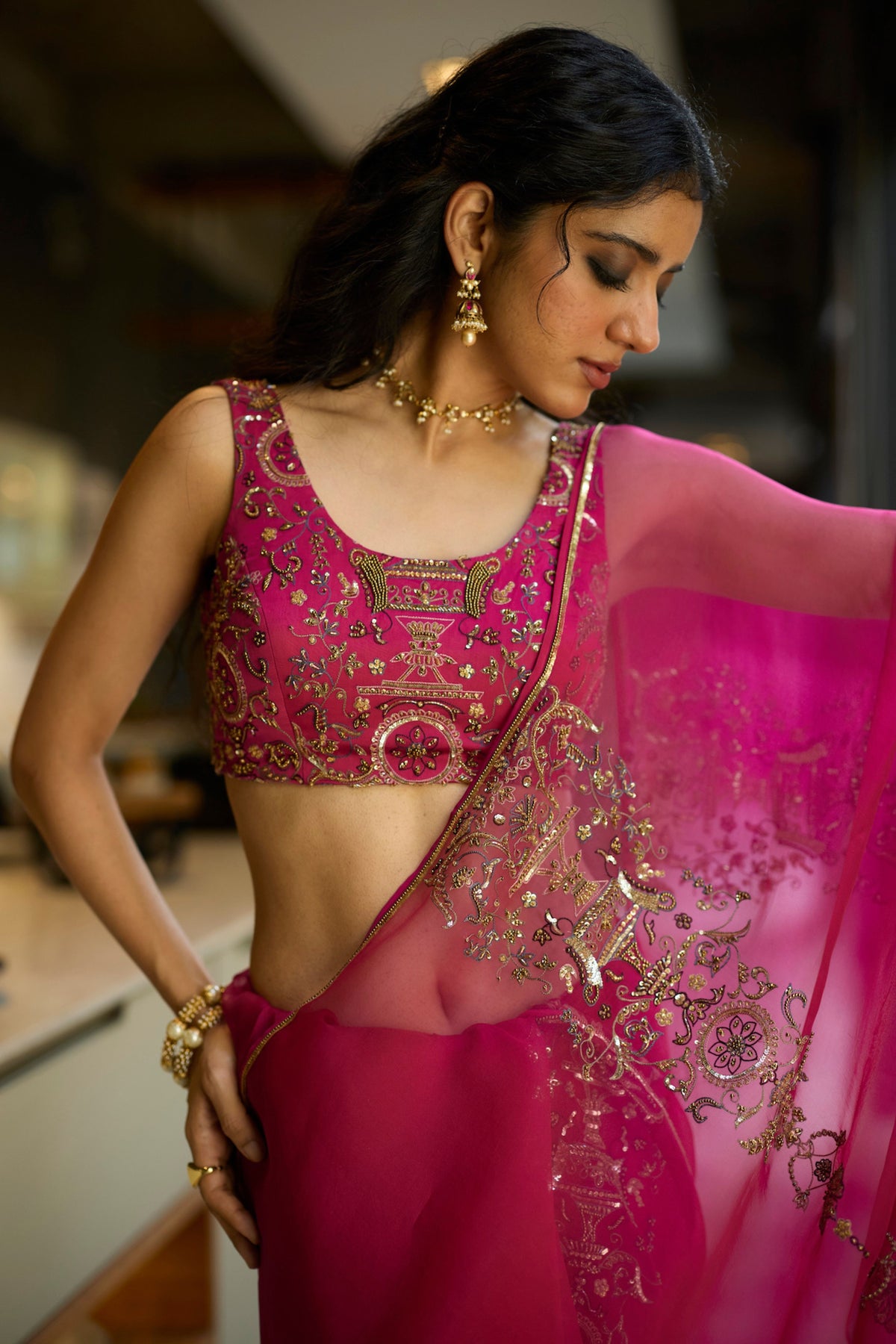 Pink Anugraha Saree