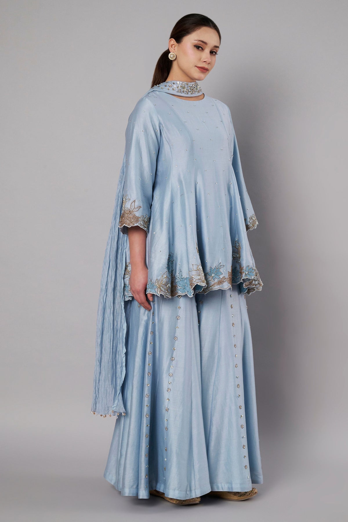 Meadow Dusty Blue Sharara Set