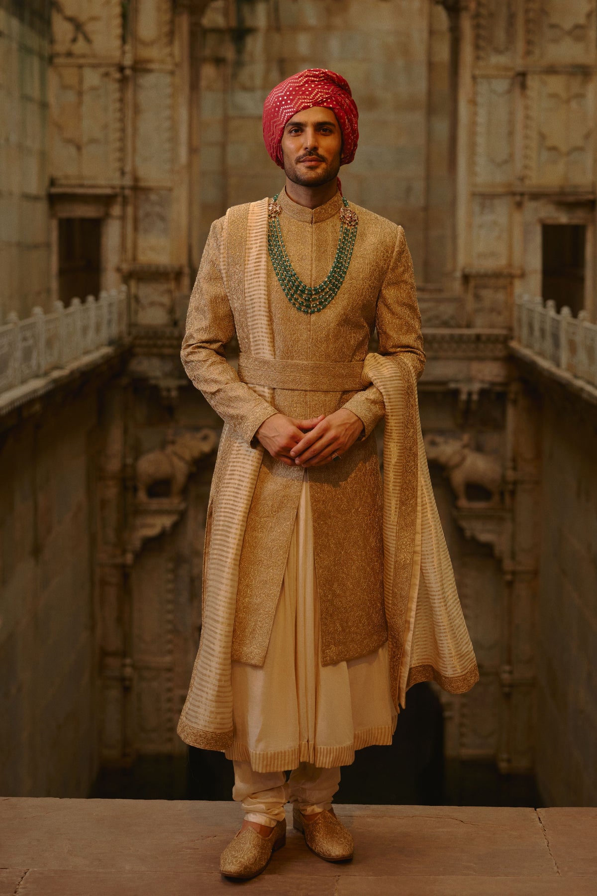 Matka Silk Sherwani Set