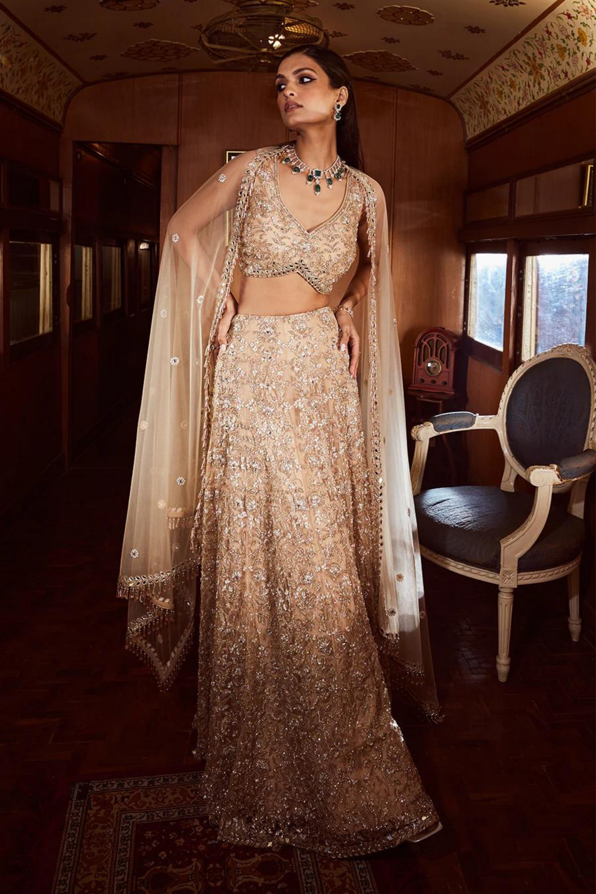 Pinnacle Beige Lehenga