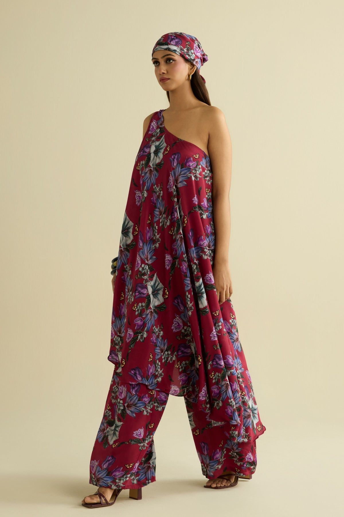 Maroon Embroidered Co-ord Set