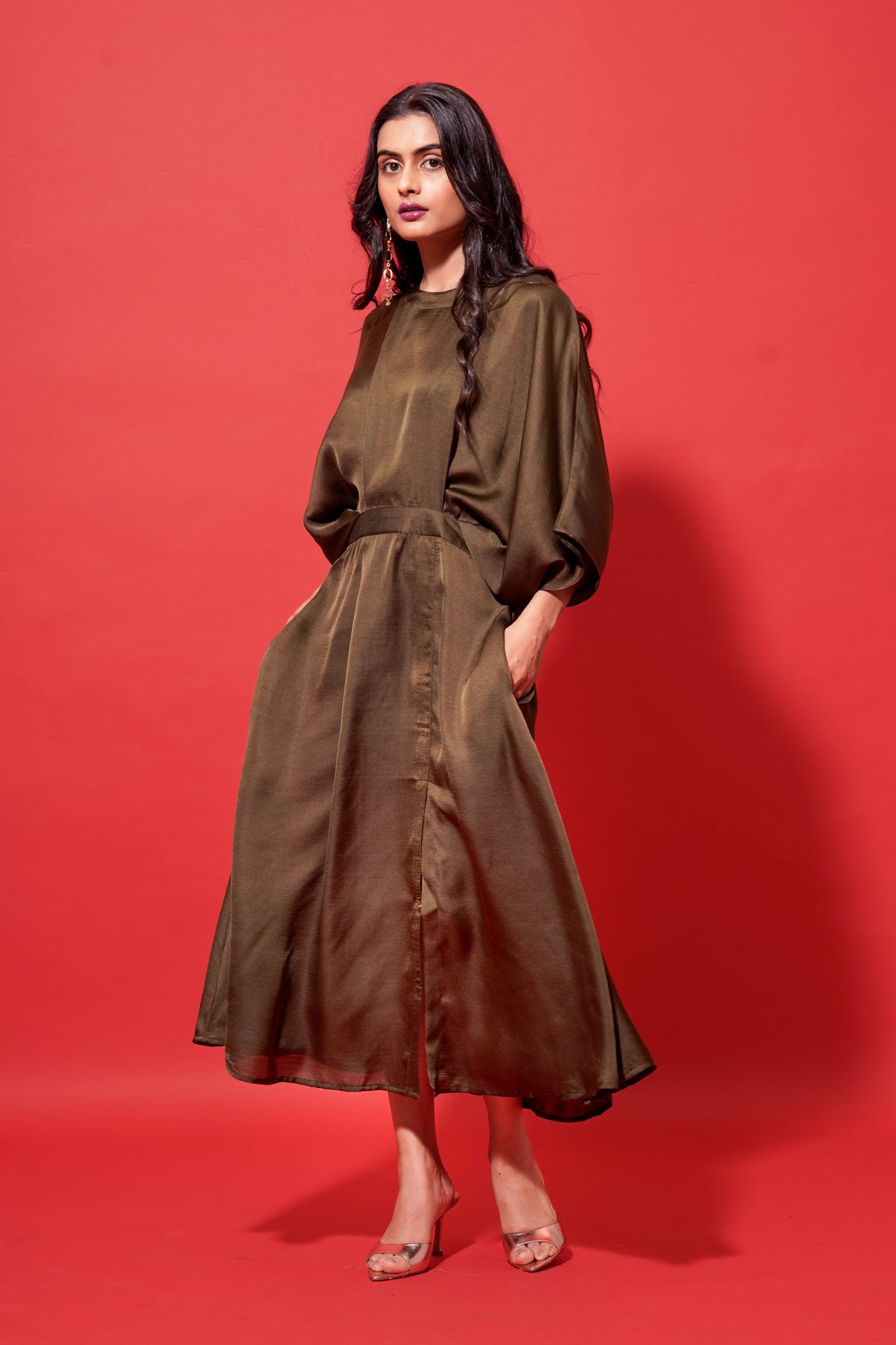 Elena Olive Green Dress
