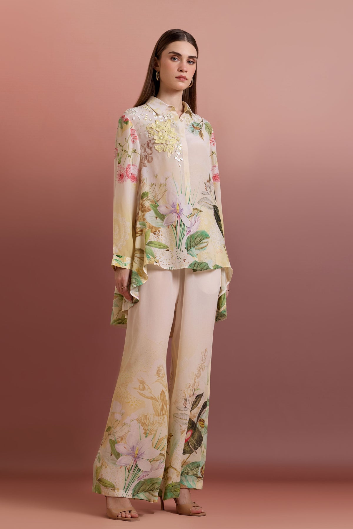 Snowing Embellished High-low Shirt