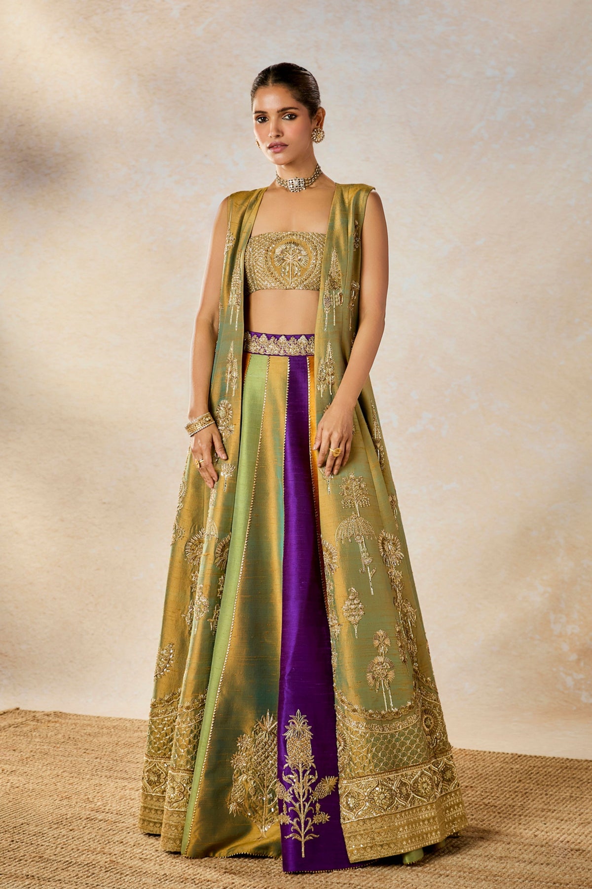 Kesar Varak Long Jacket Set