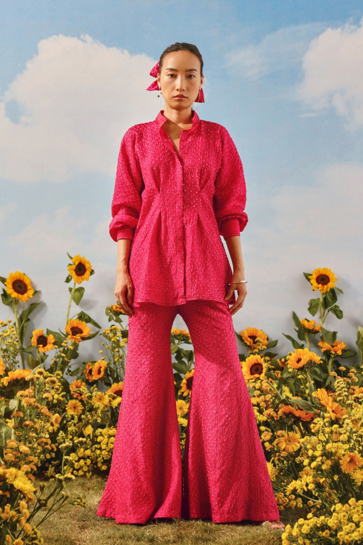 Bandhani Pintuck Dress