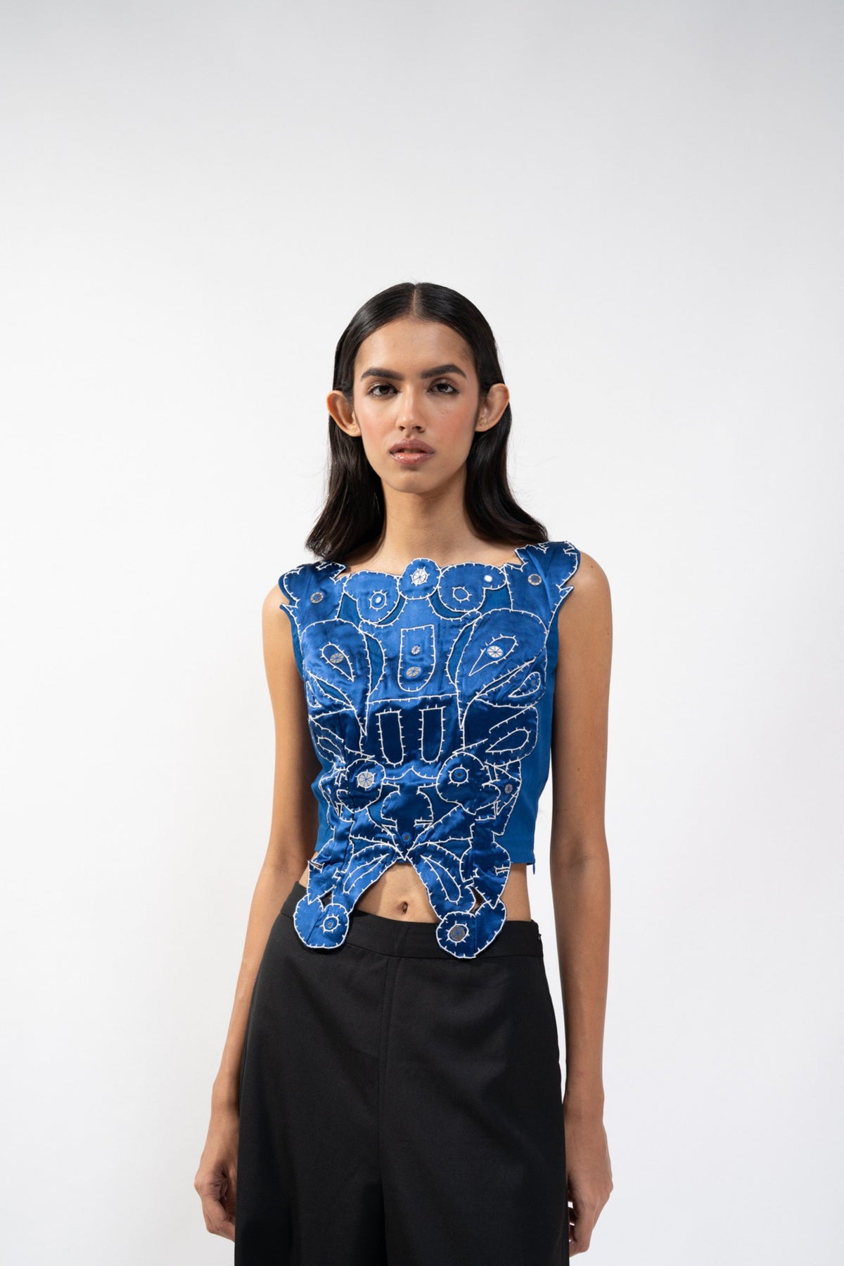 Textured Appliqué Blouse