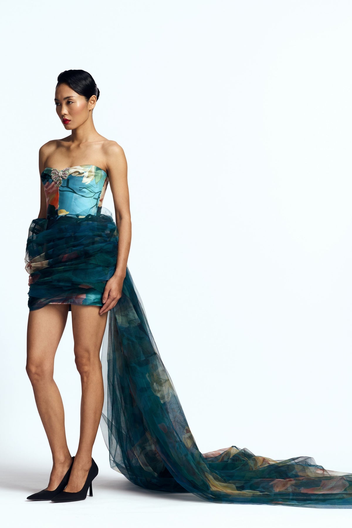 Strapless Bow Mini Dress