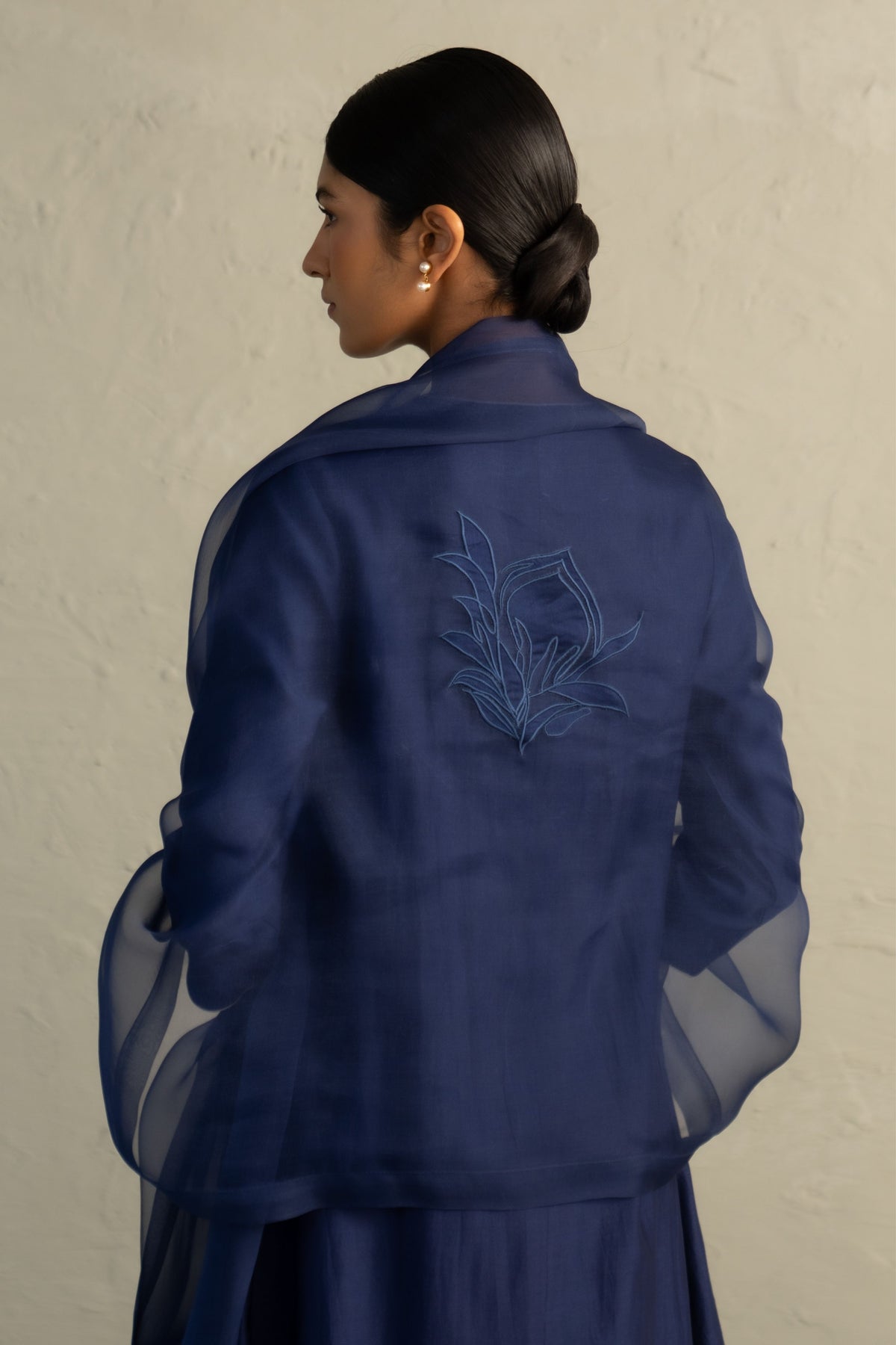 Blue Edit Hi-Lo Set With Dupatta