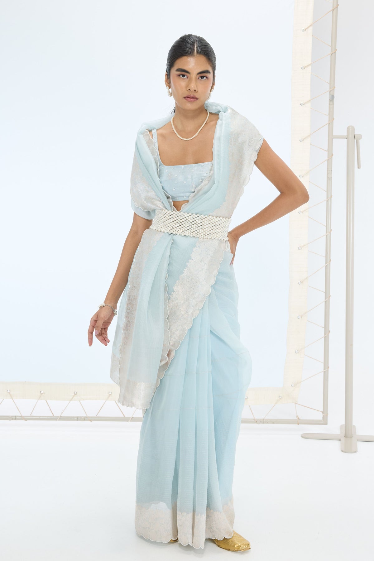 Blake Saree in Ice Blue