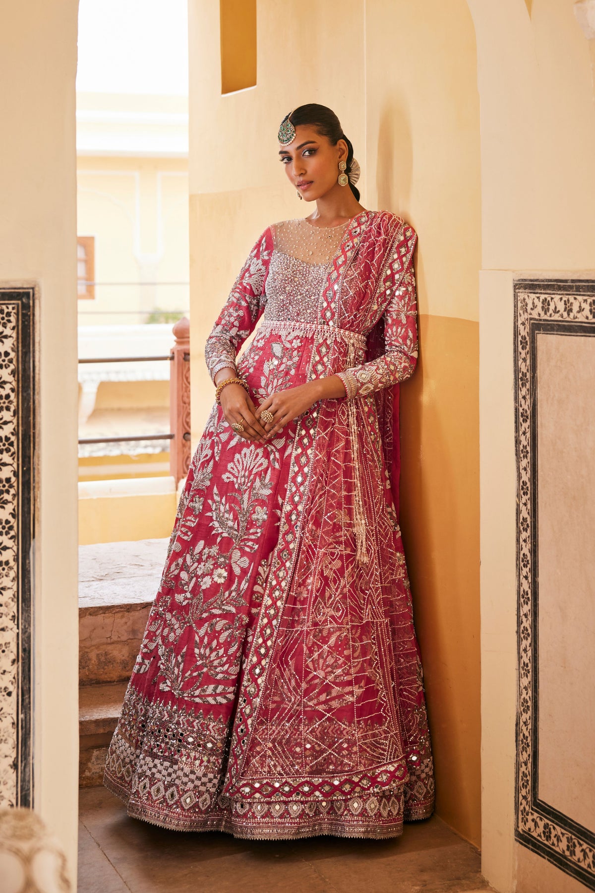 Pink Gulistan Anarkali Set