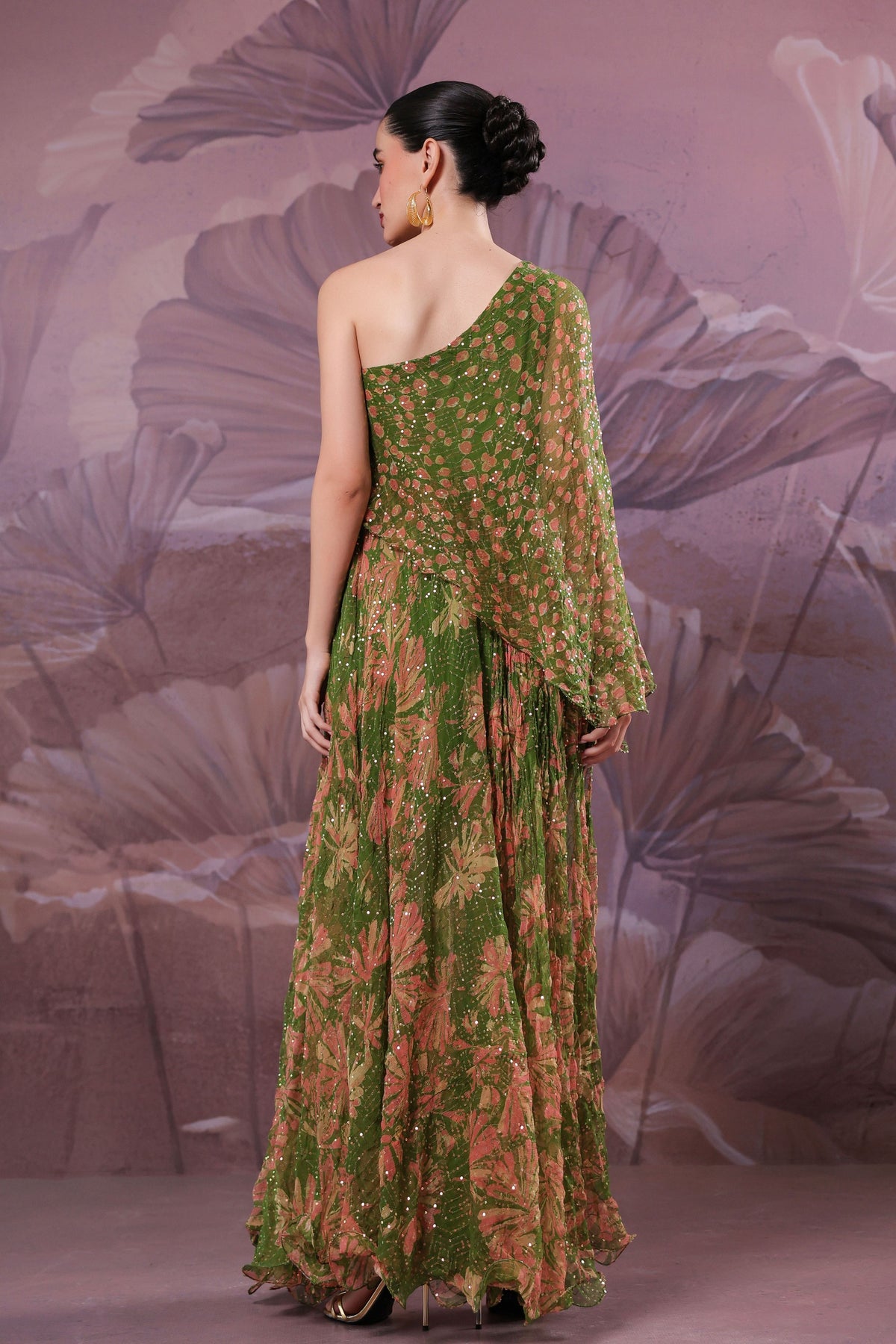 Avocado Green Marble Palace Dress