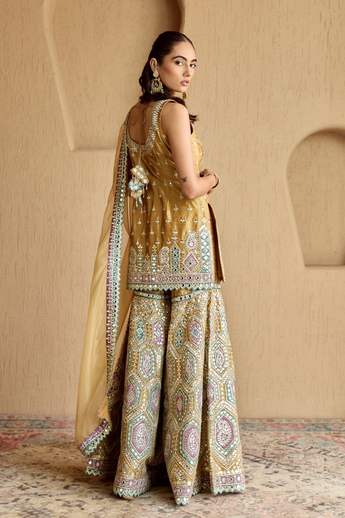 Mustard Kurta Garara Set