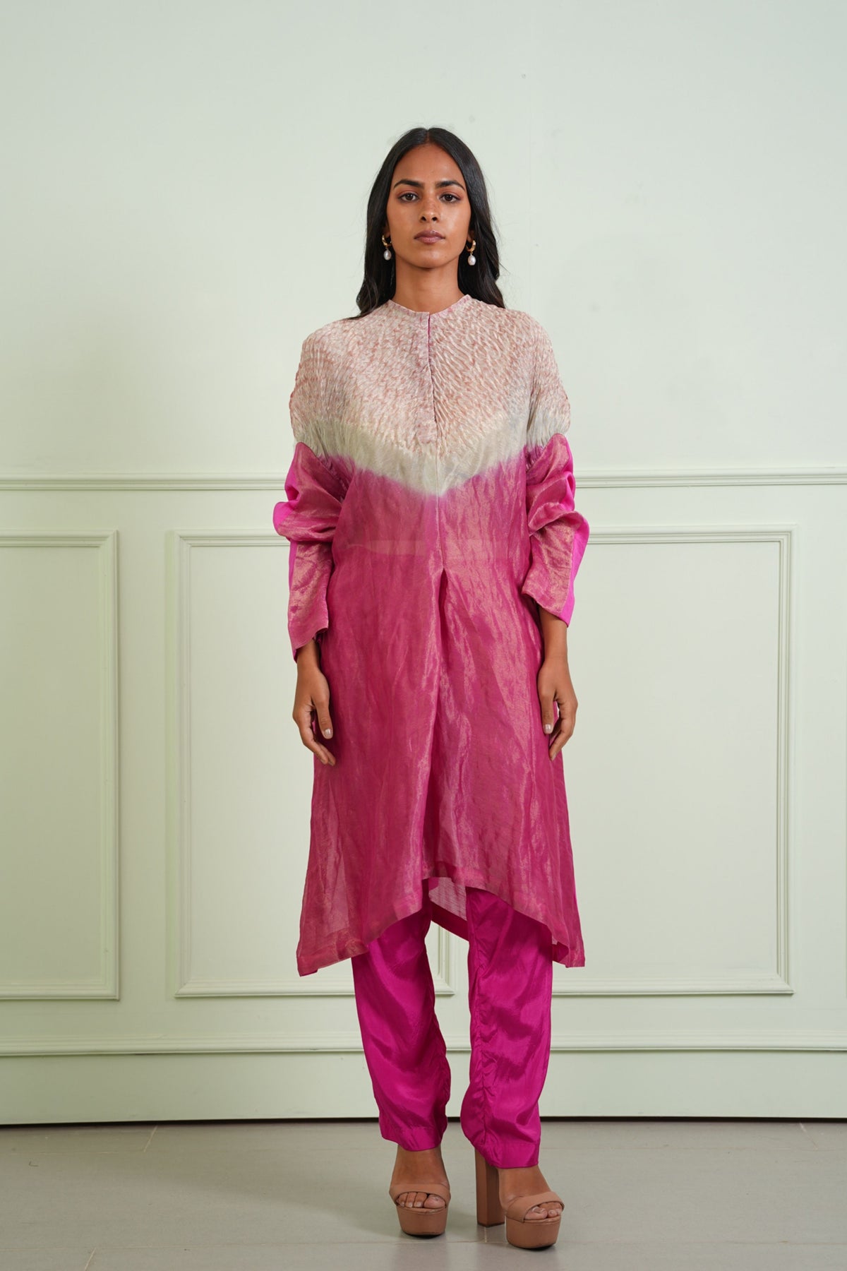 Pink Shibori Tissue Tunic