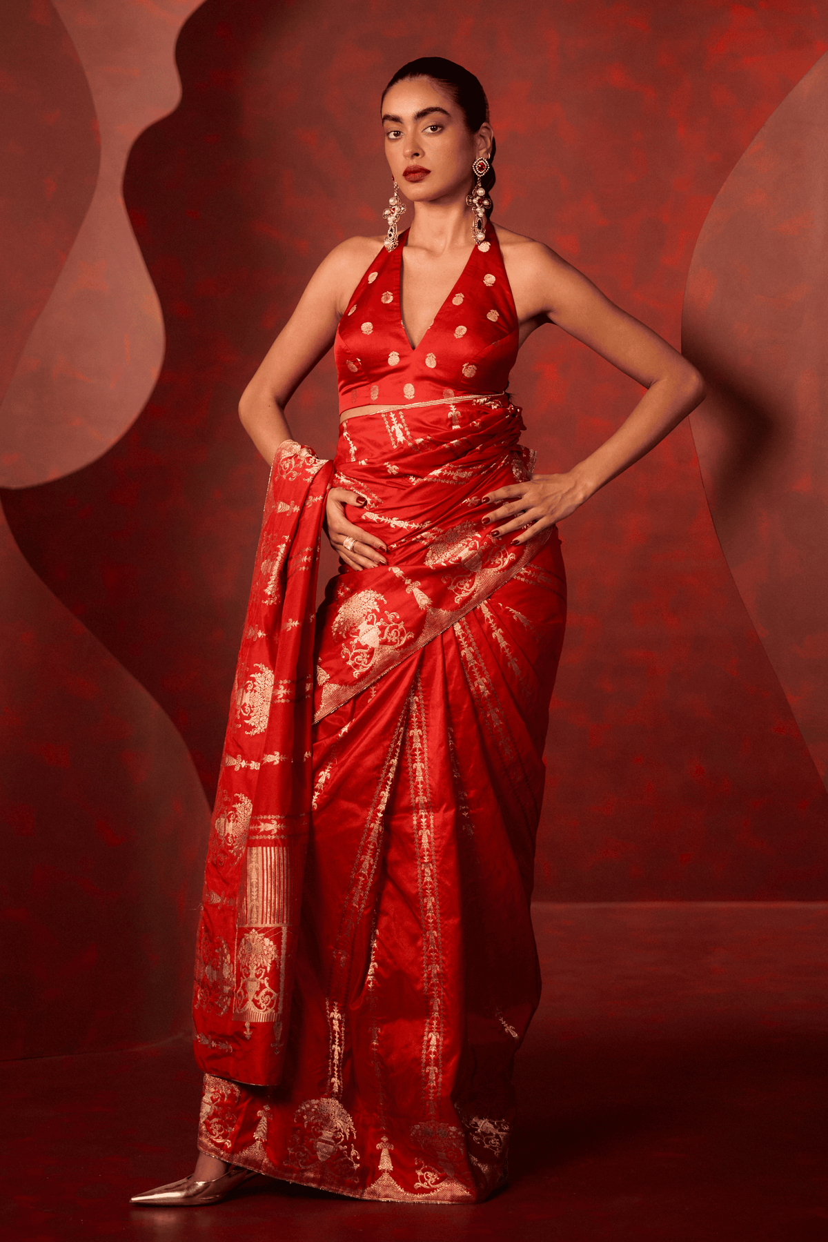 Together Always Saree in Red