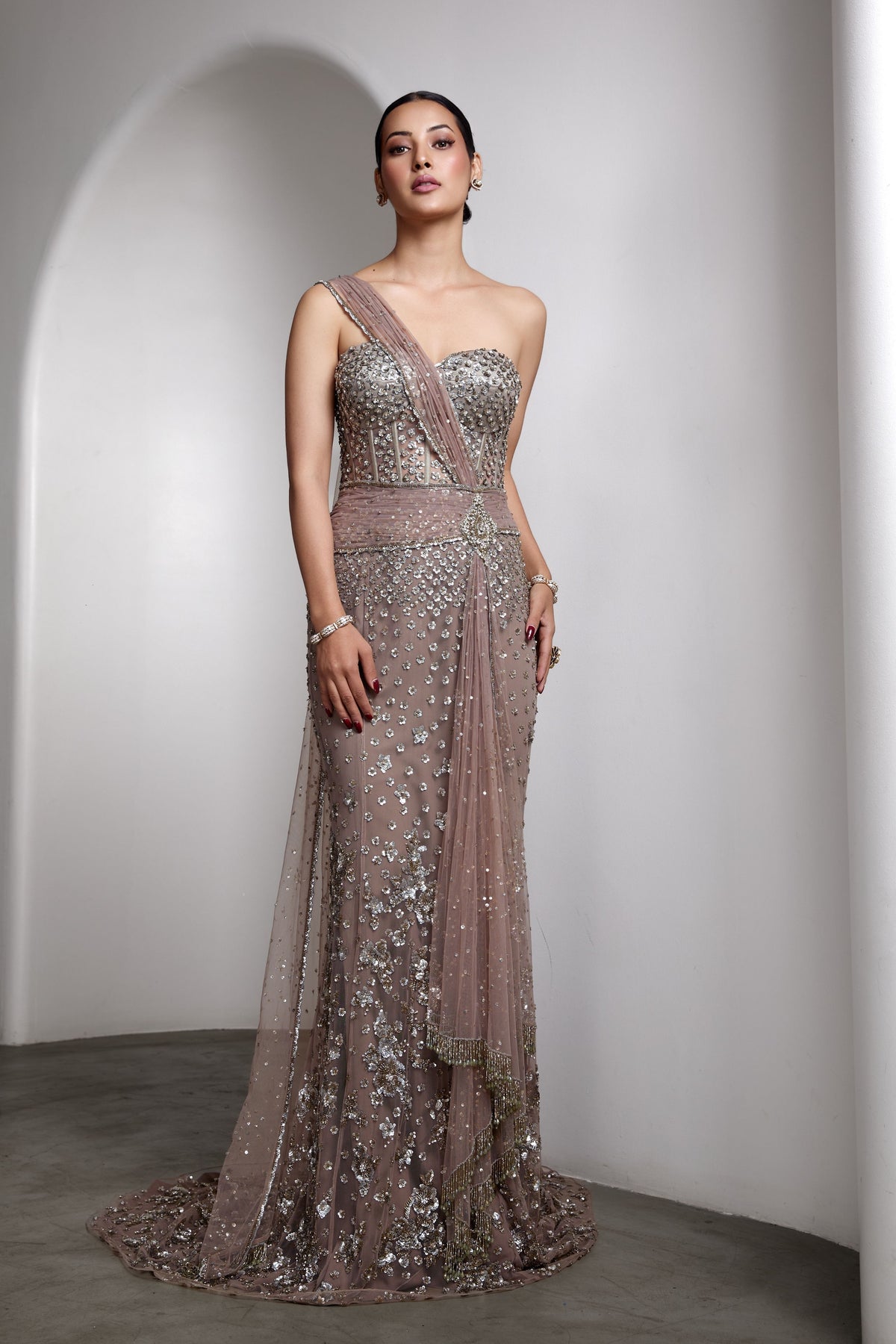 Pink Drapped Gown
