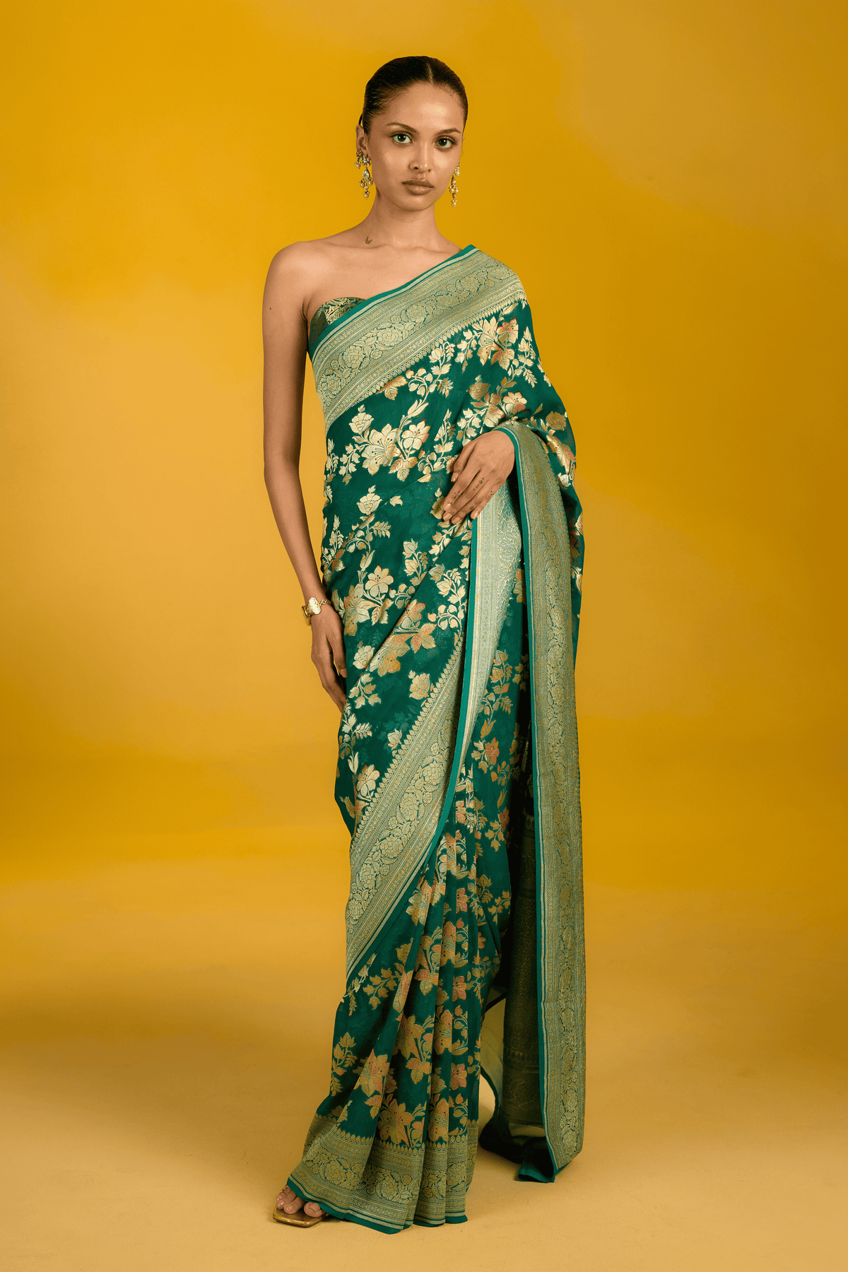 The Frosted Fern Saree