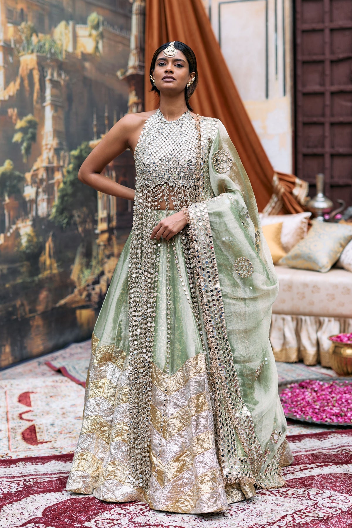 Green Kanak Lehenga Set