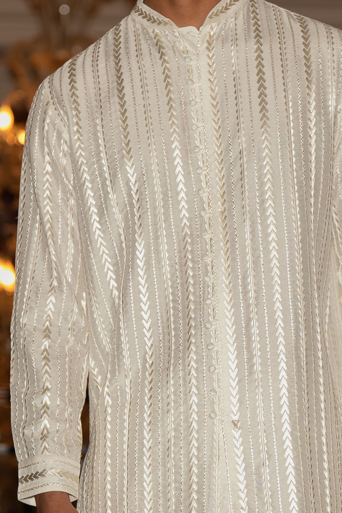 Ivory Embroidered Jacket Set