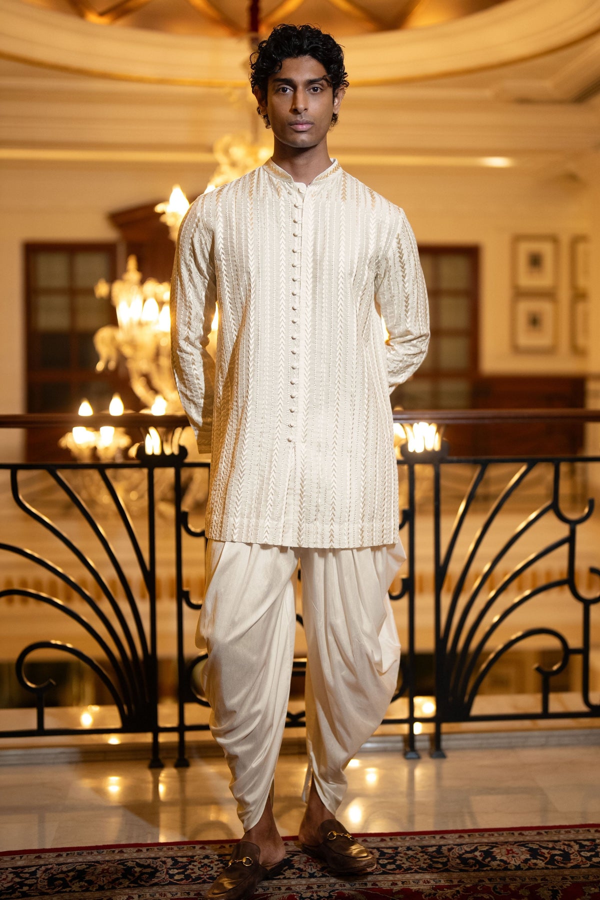 Ivory Embroidered Jacket Set