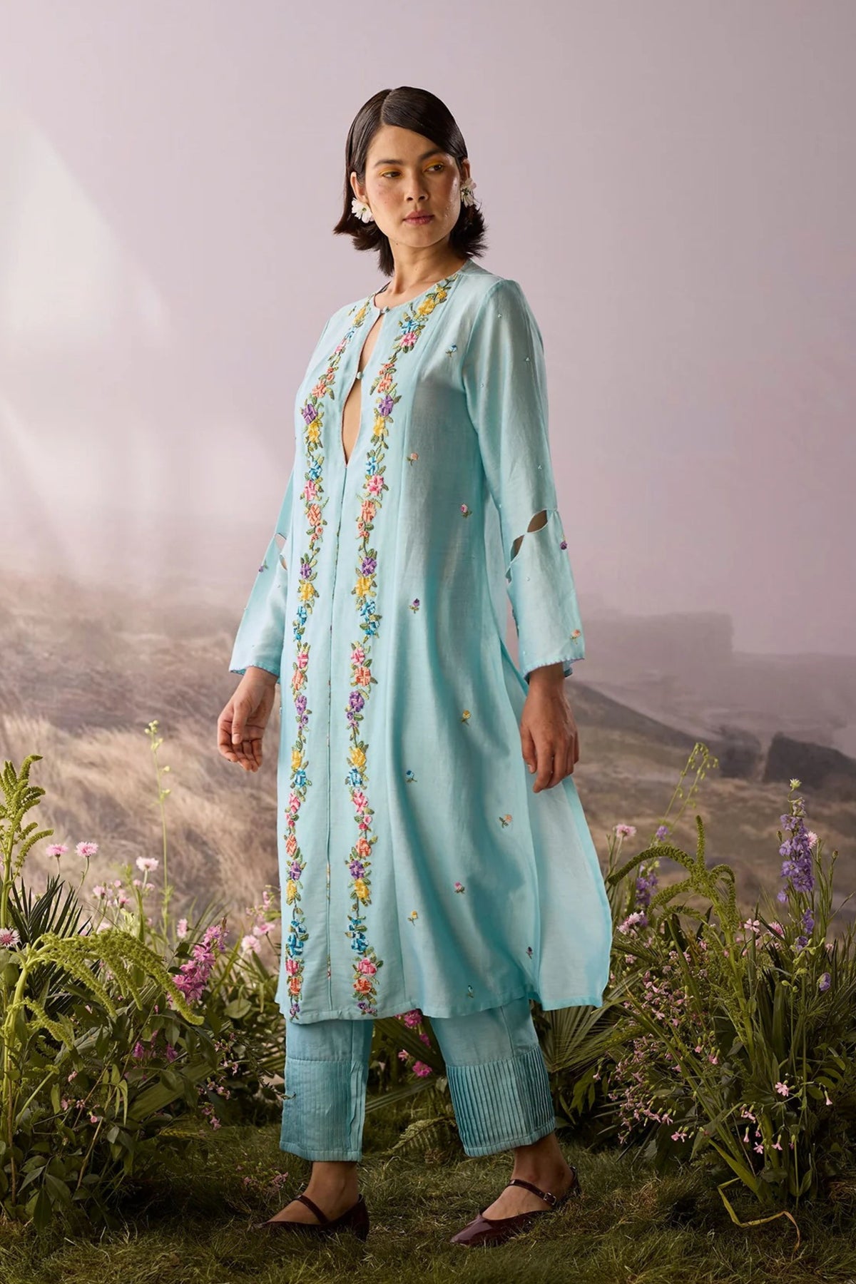 Azure Floral Kurta