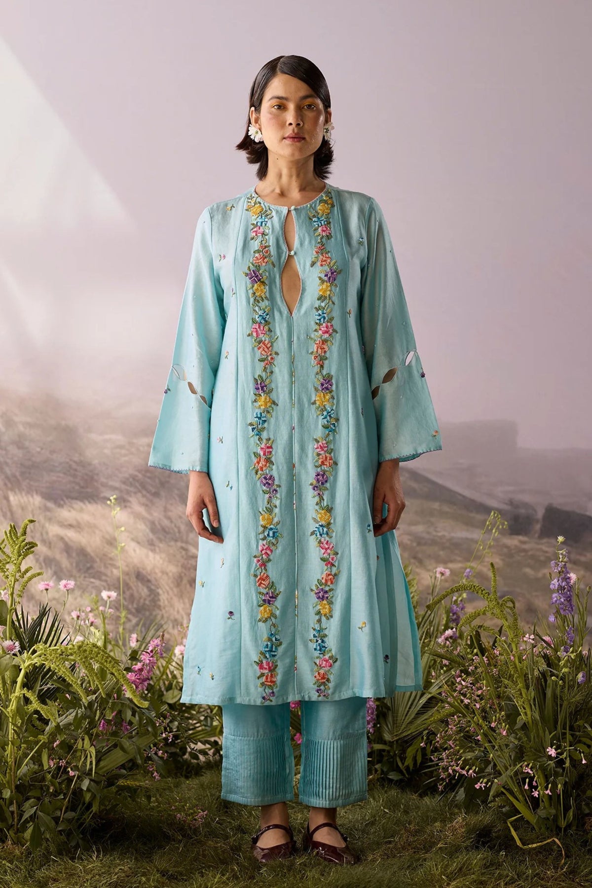 Azure Floral Kurta