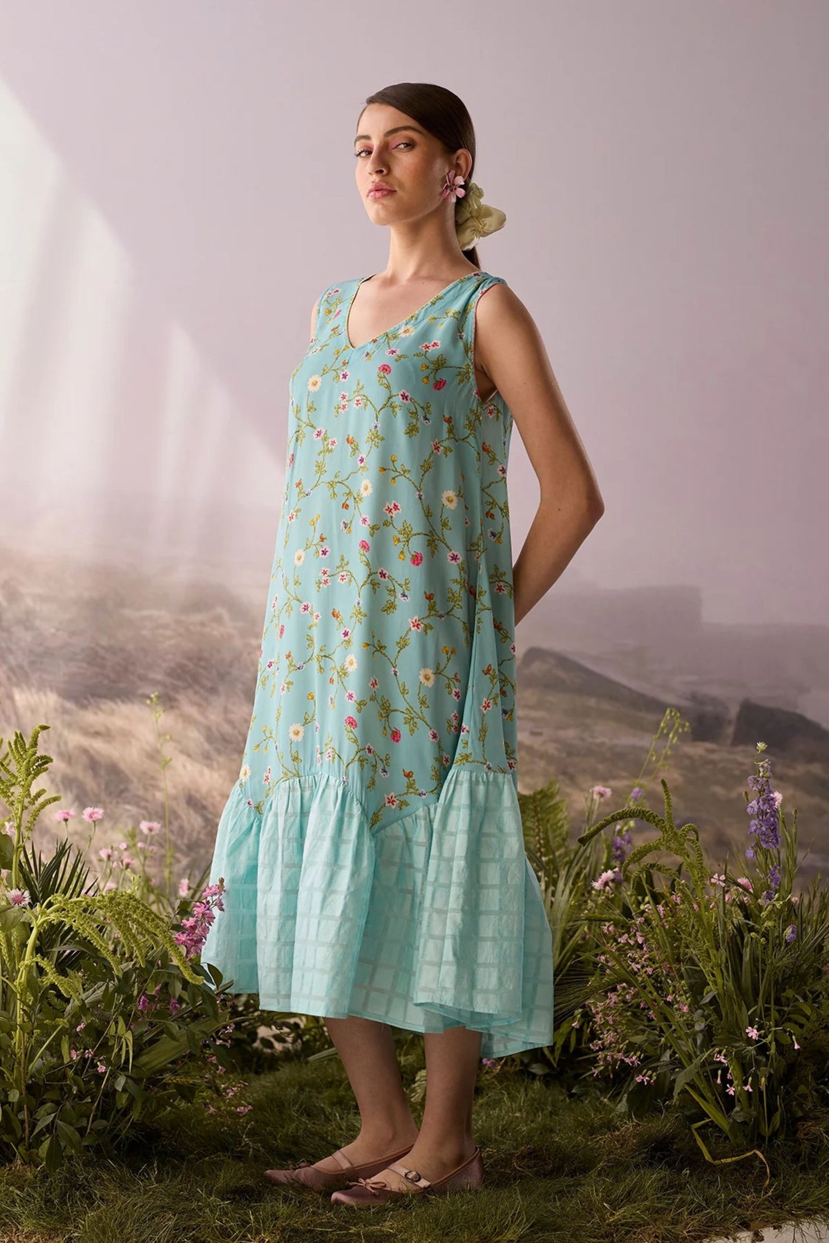 Azure Floral Dress