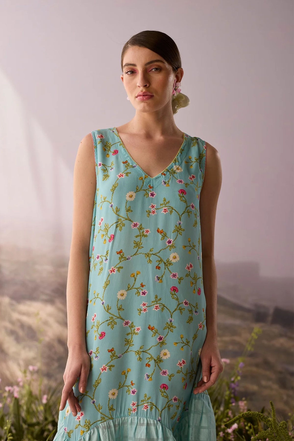 Azure Floral Dress