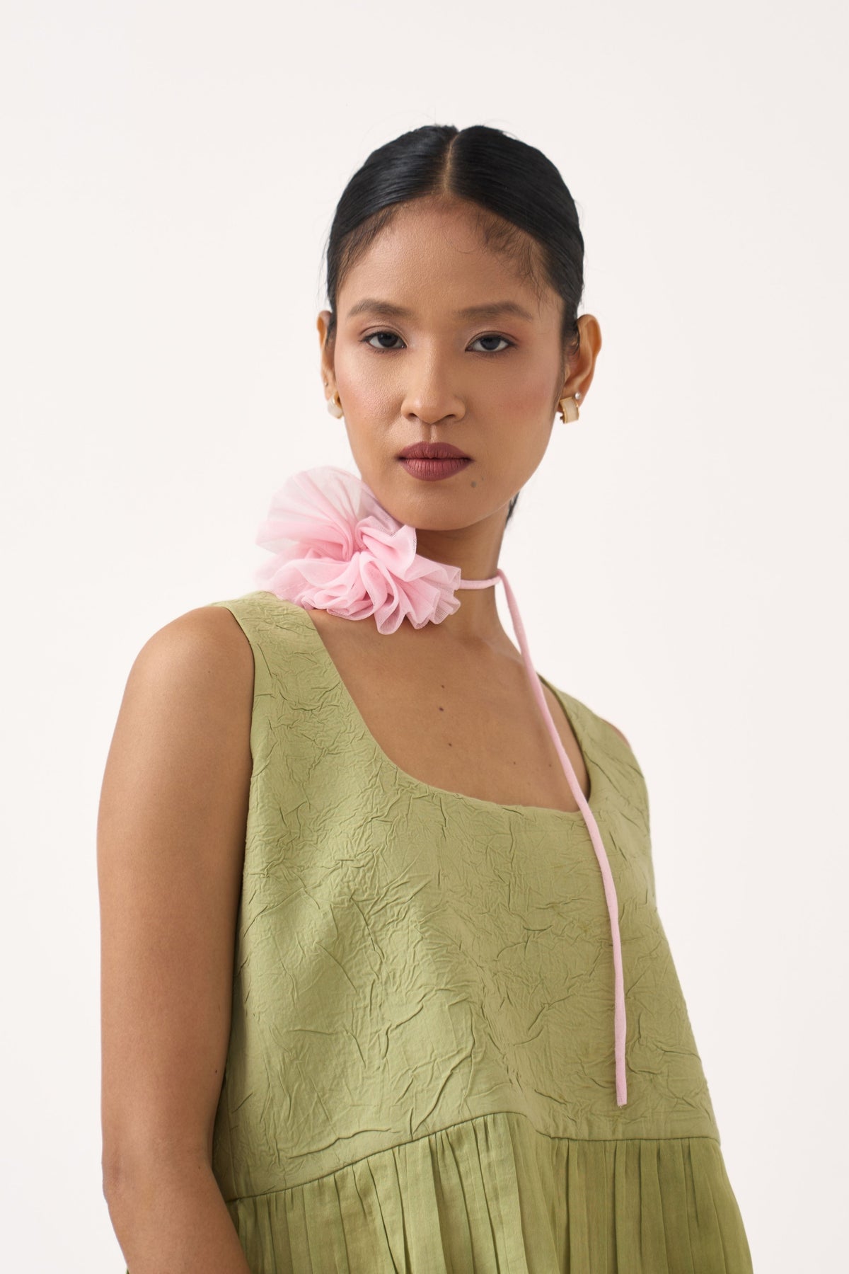 Sleeveless Yoke Gather Top