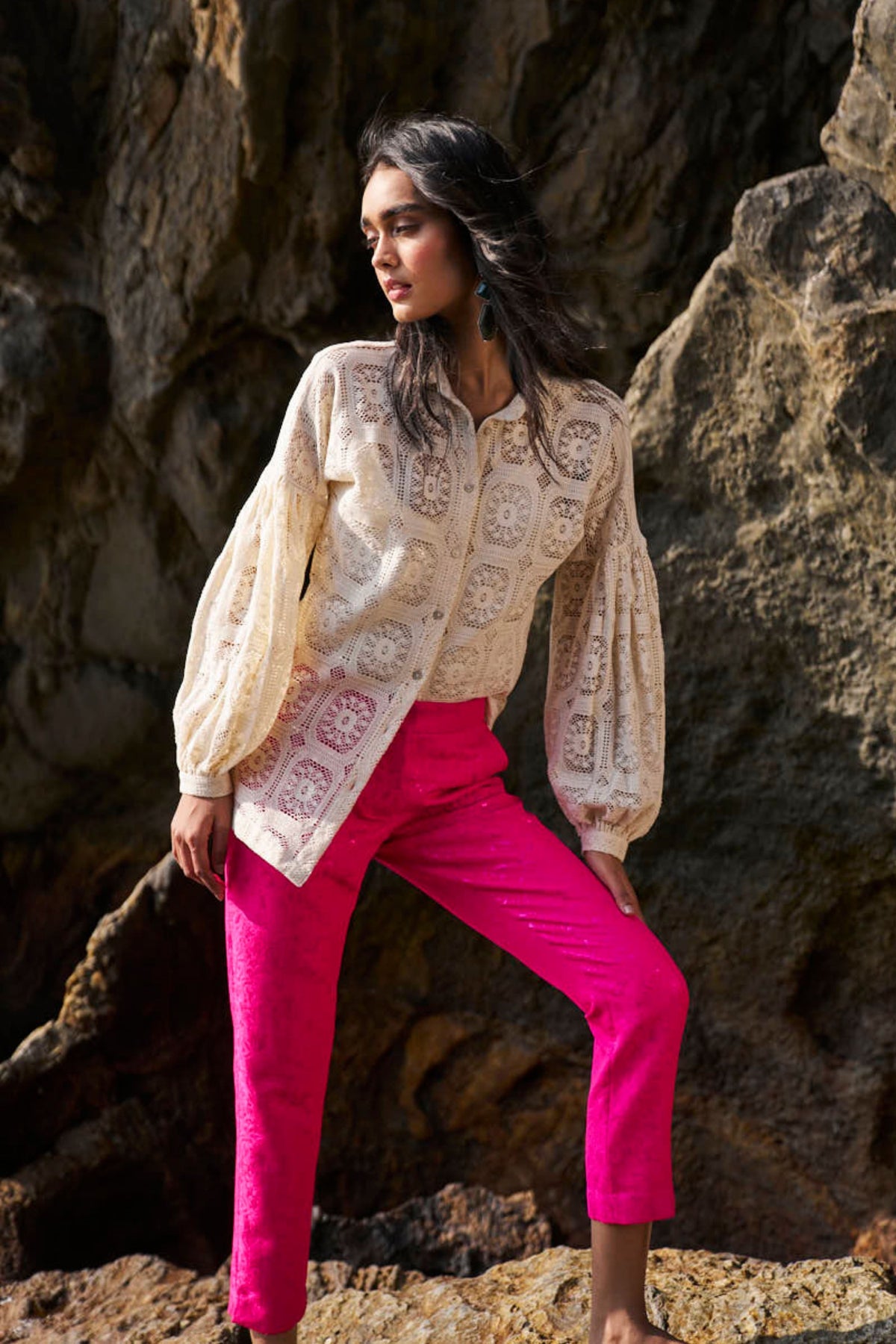 Metallic Lace Shirt