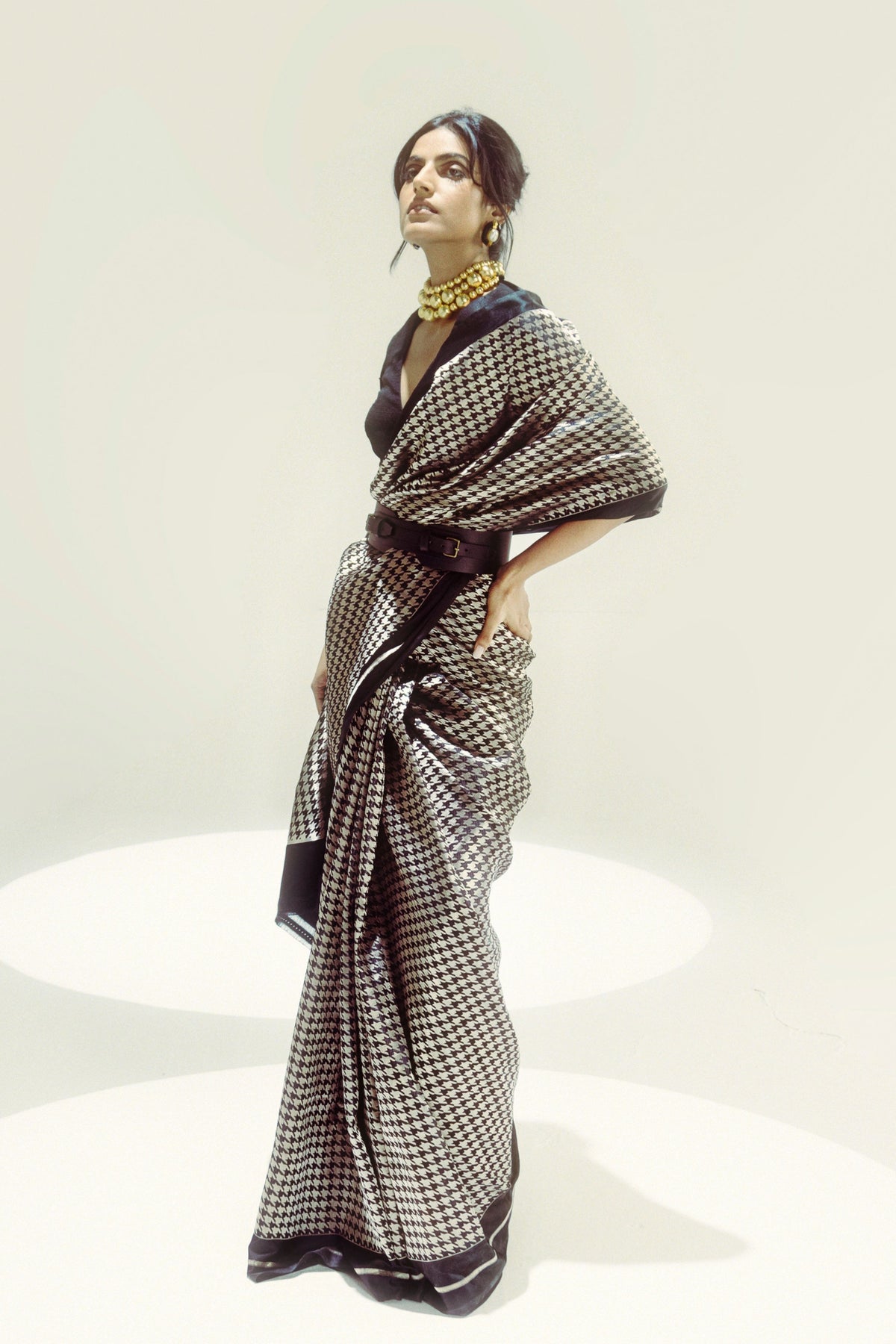 The Gold Snitch Black Saree