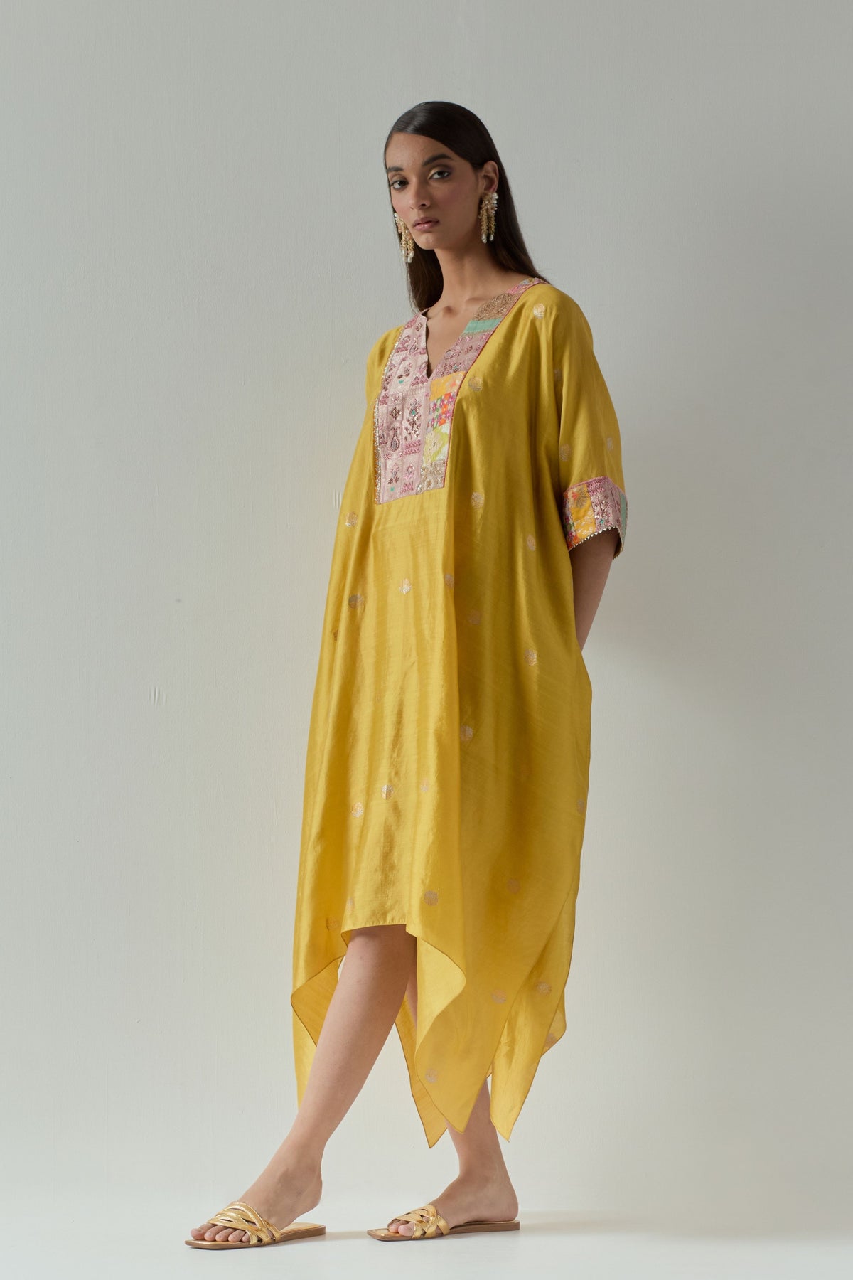 Yellow Silk Kaftan