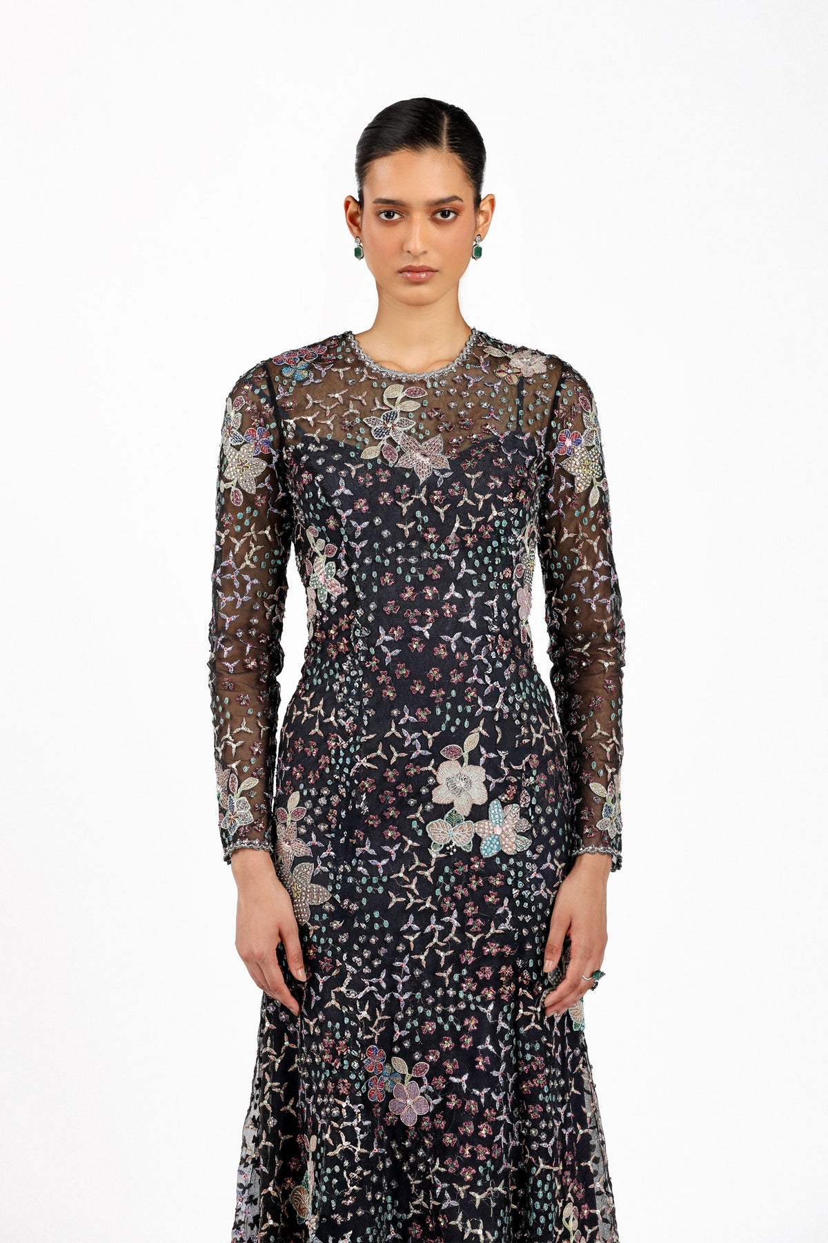 Noirine Black Tulle Gown