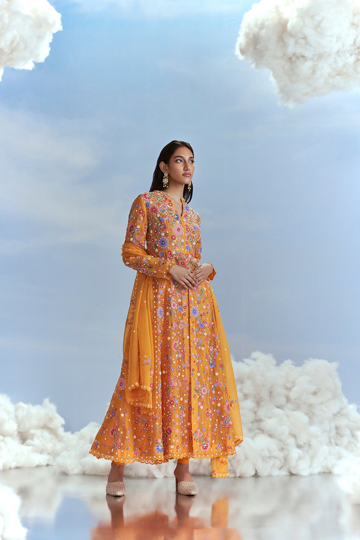 Yellow Izmir Kalidar Kurta Set