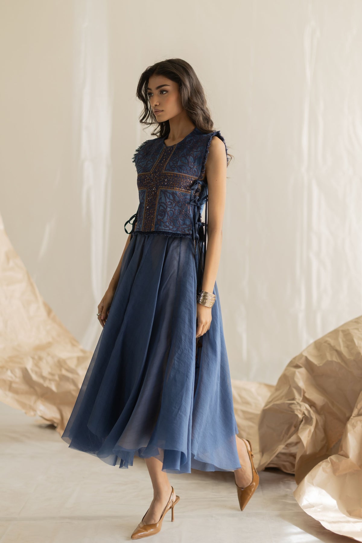 Light Blue Organza Skirt