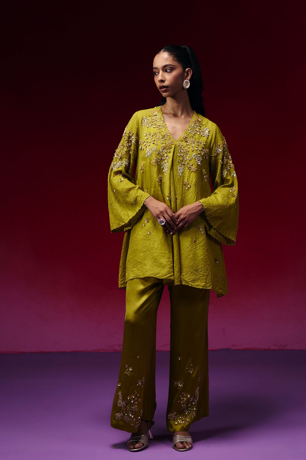 Henna Luxe Floral Tunic Set