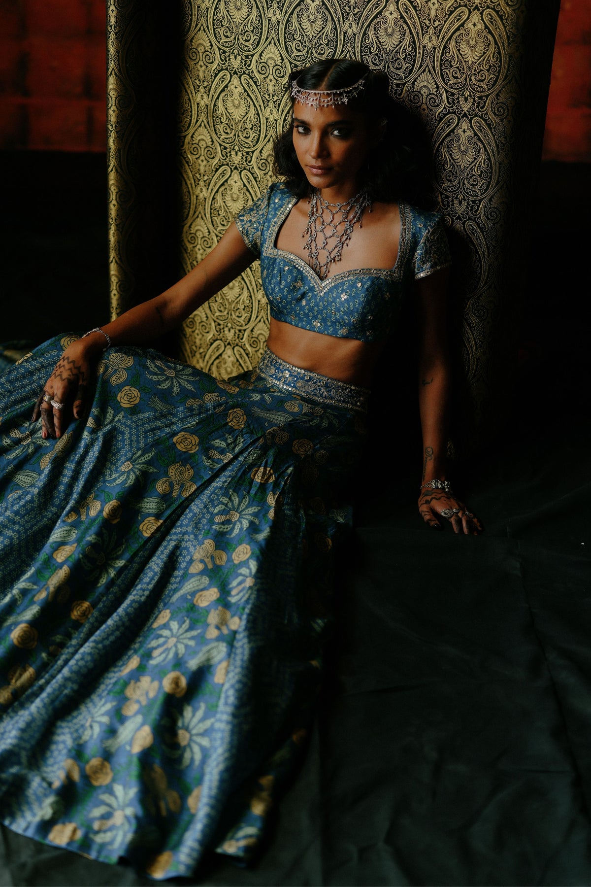 Indigo Lehenga Set