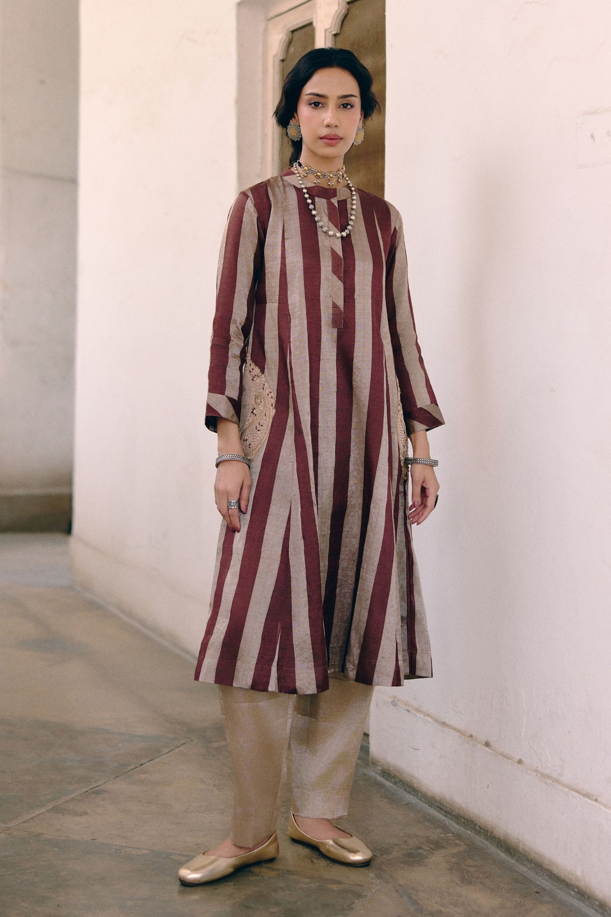 Paisley Striped Kurta Set