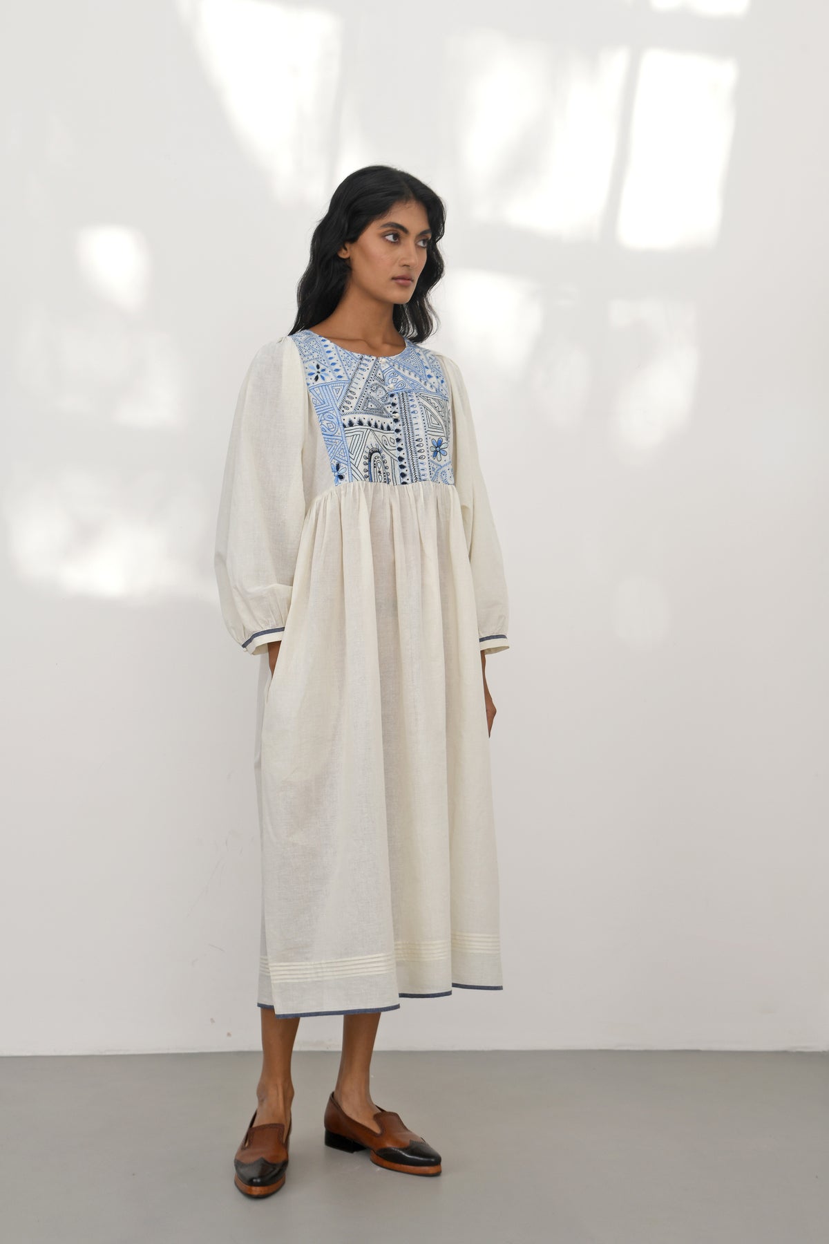 Ivory Adria Embroidered Dress