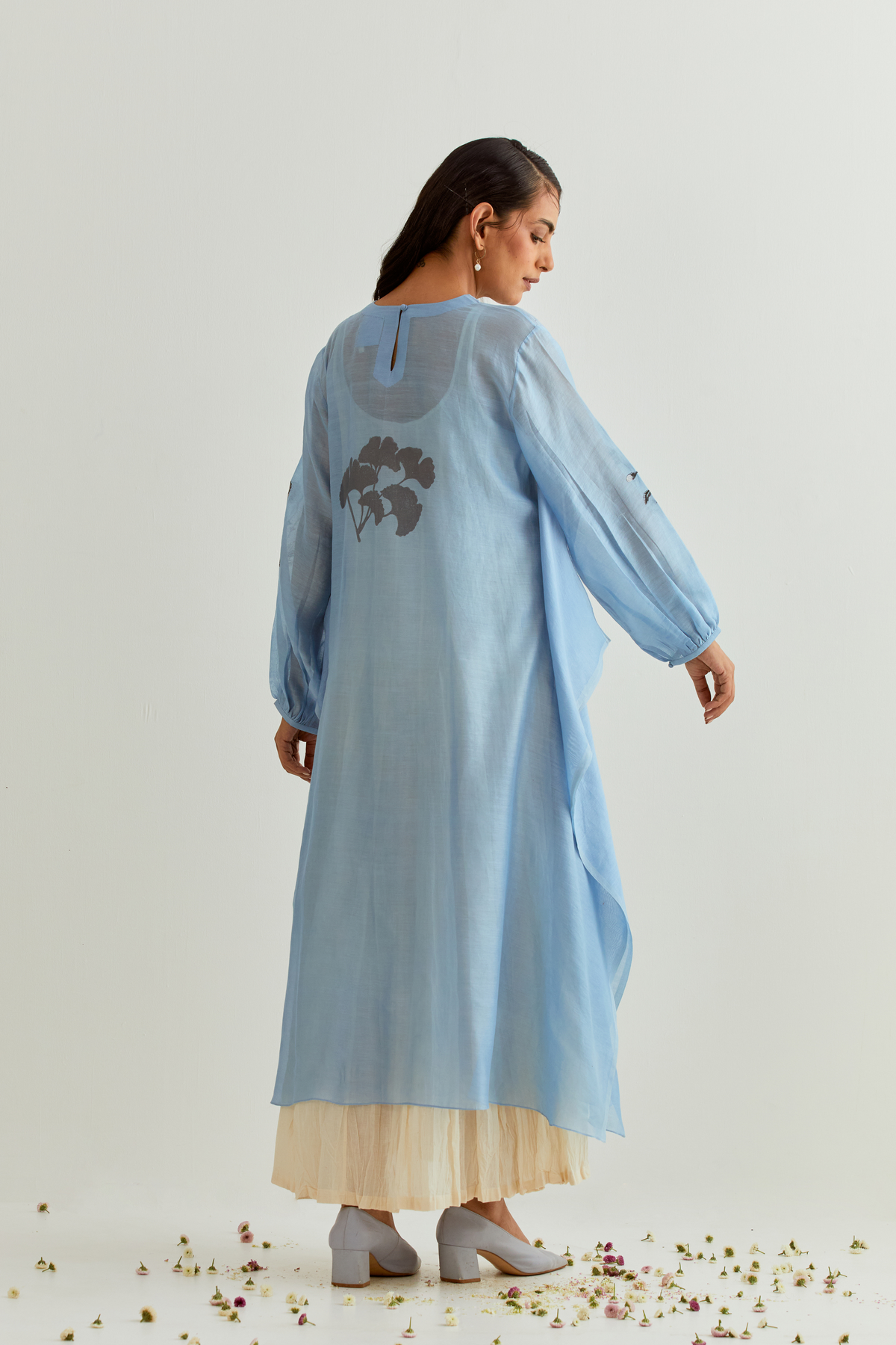 Blue Chanderi Kurta Set