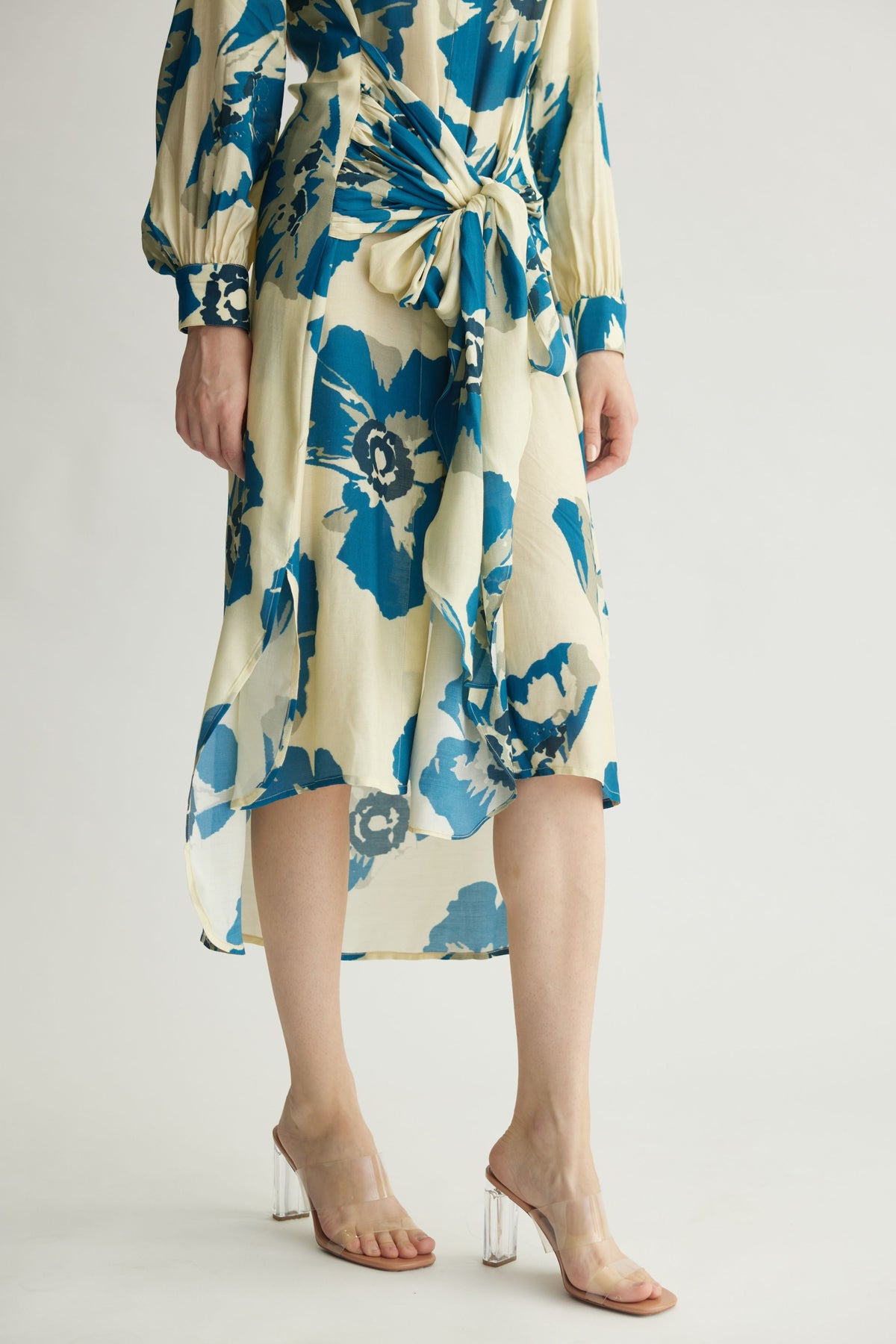 Blue Floral Shirt Dress