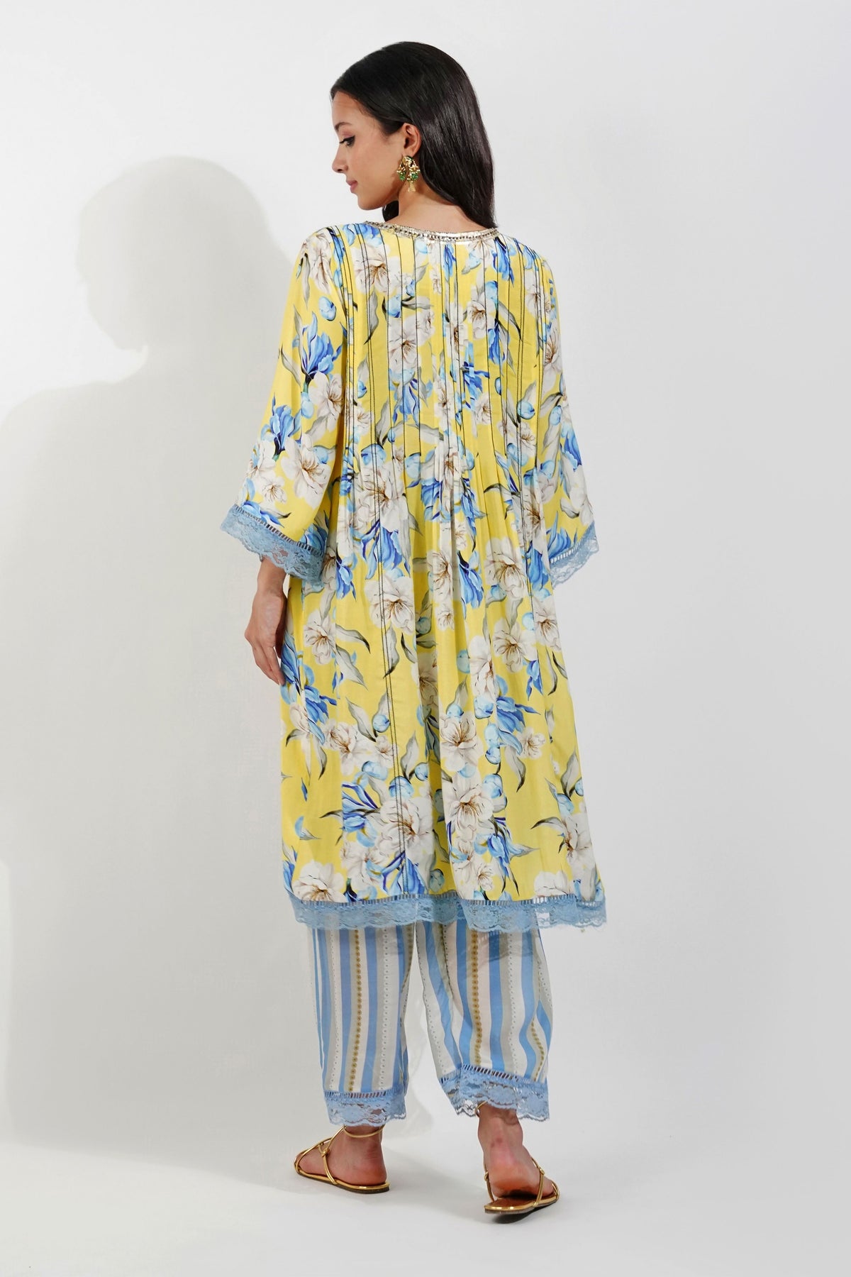 Flirty Pleats Floral Tunic Set