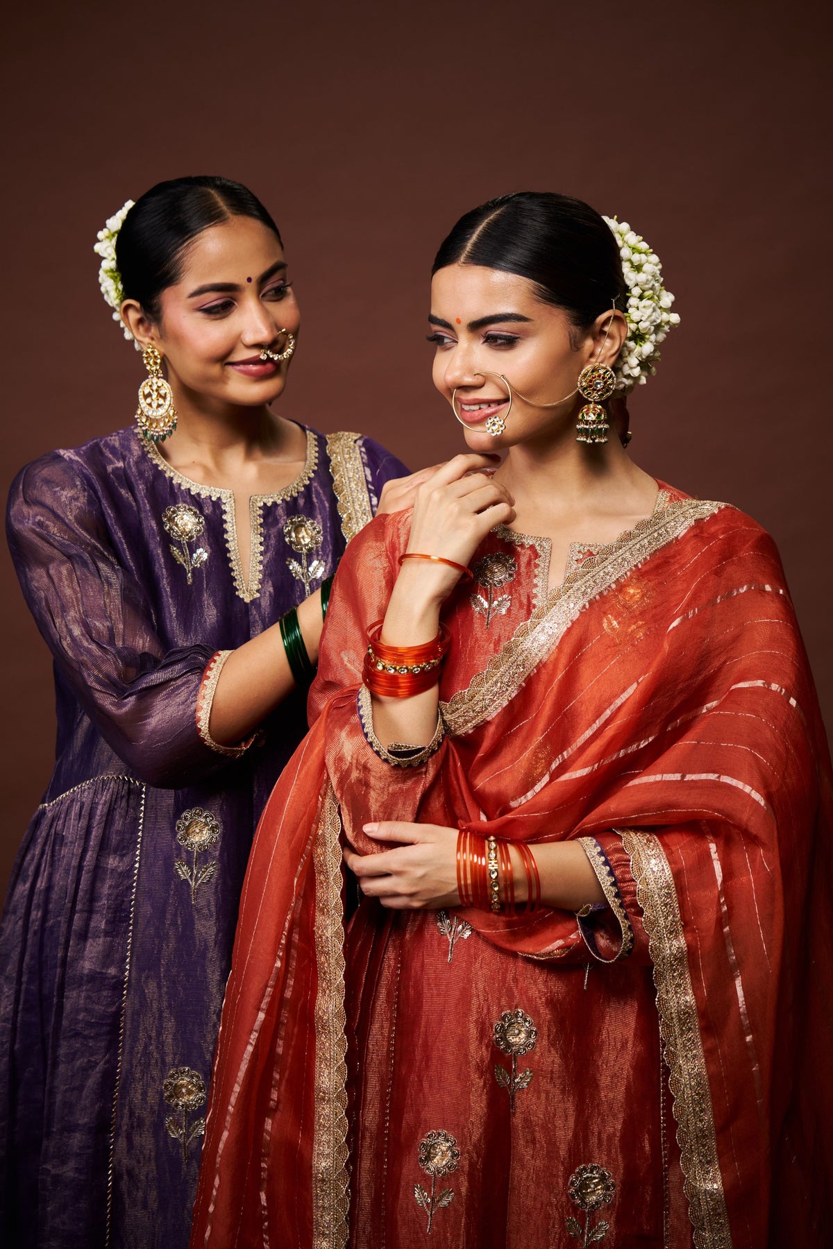 Purple Tissue Chanderi Yasmeen Set