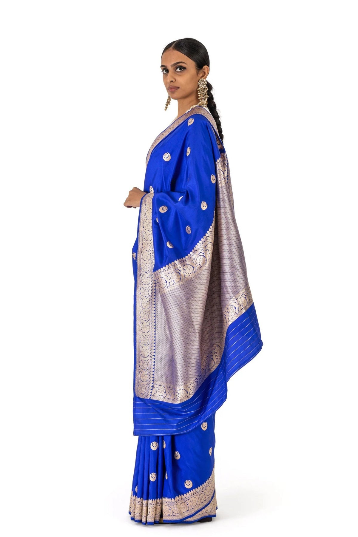 Chand Buta Saree in Electric Blue