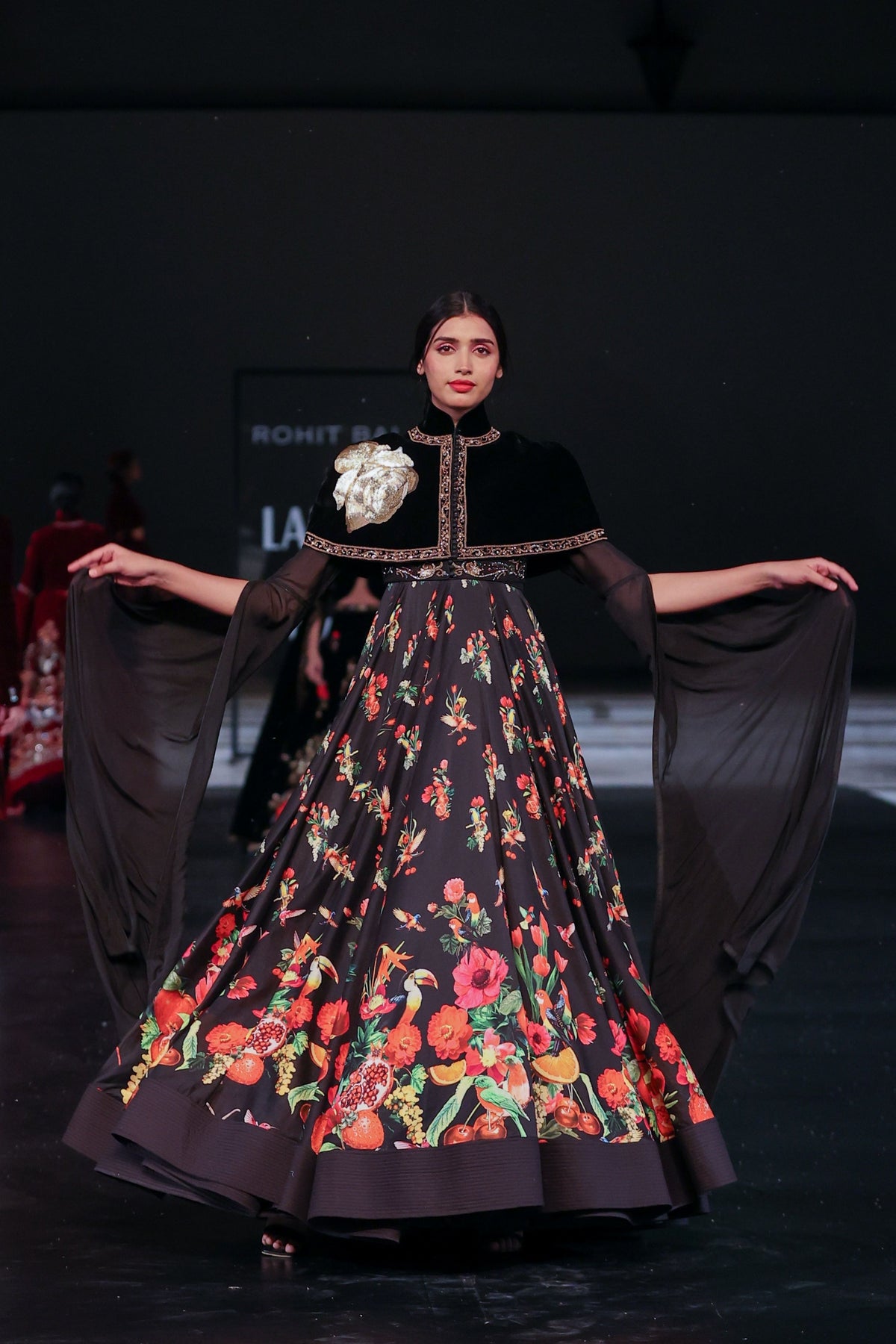 Velvet Cape With Chanderi Anarkali