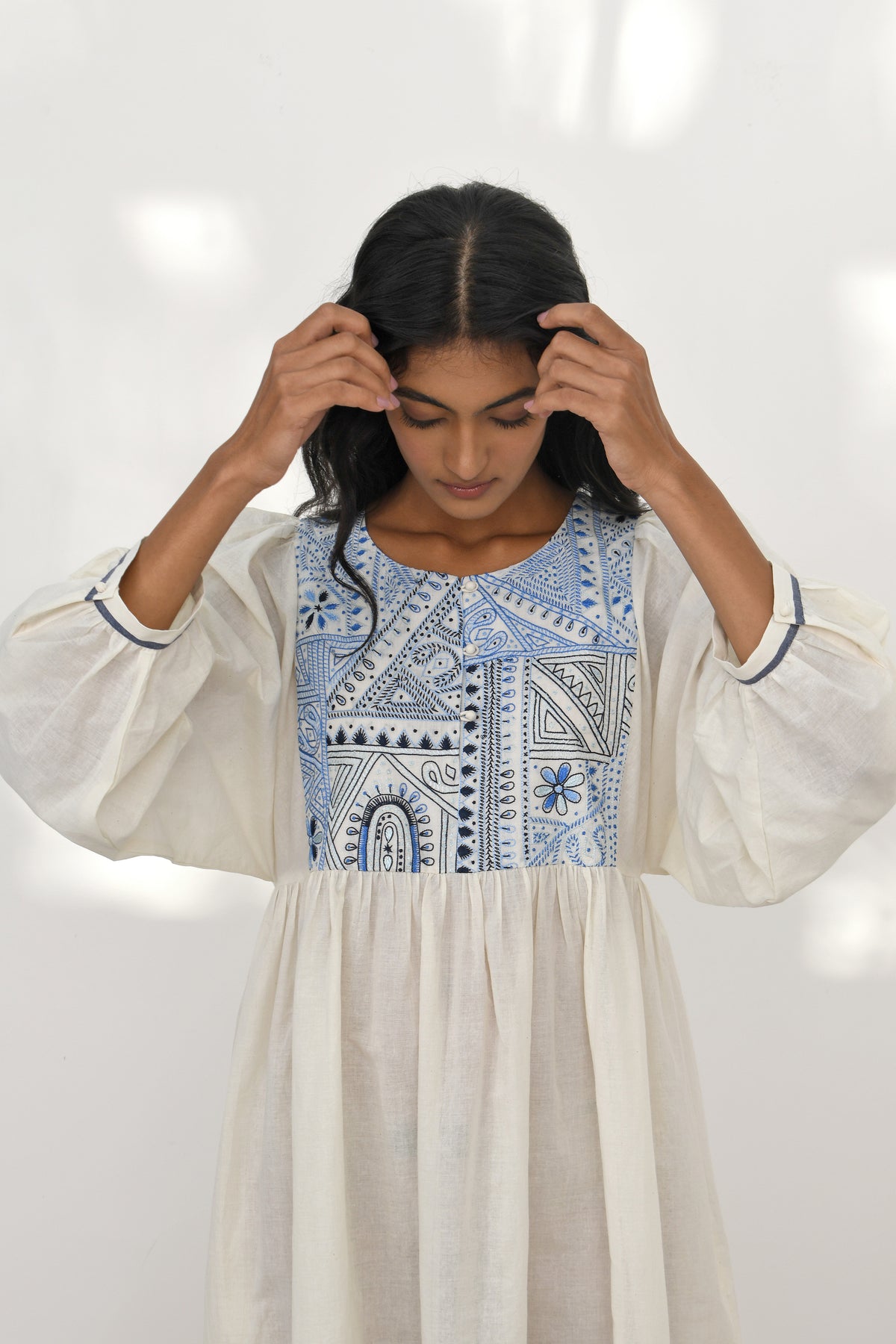 Ivory Adria Embroidered Dress