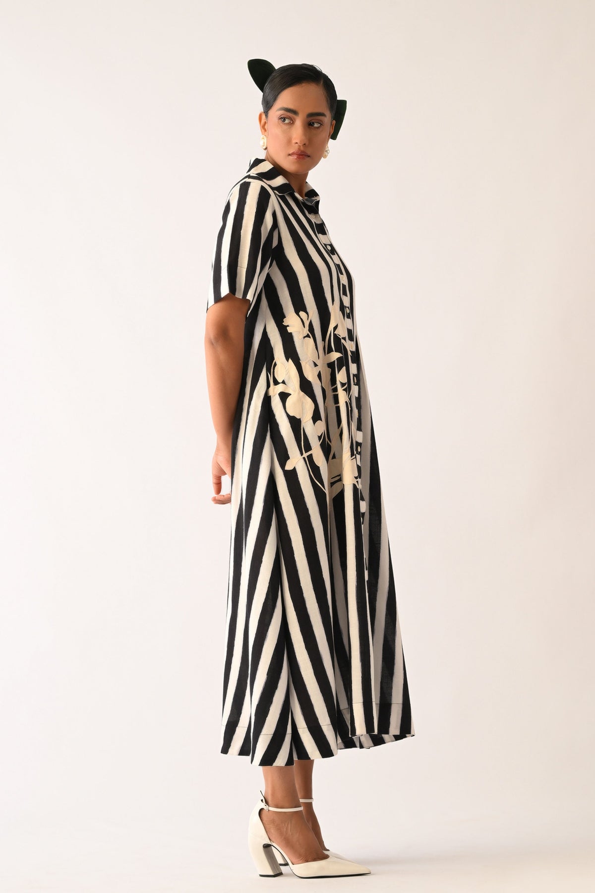 Revolt Full Placket Applique Dress