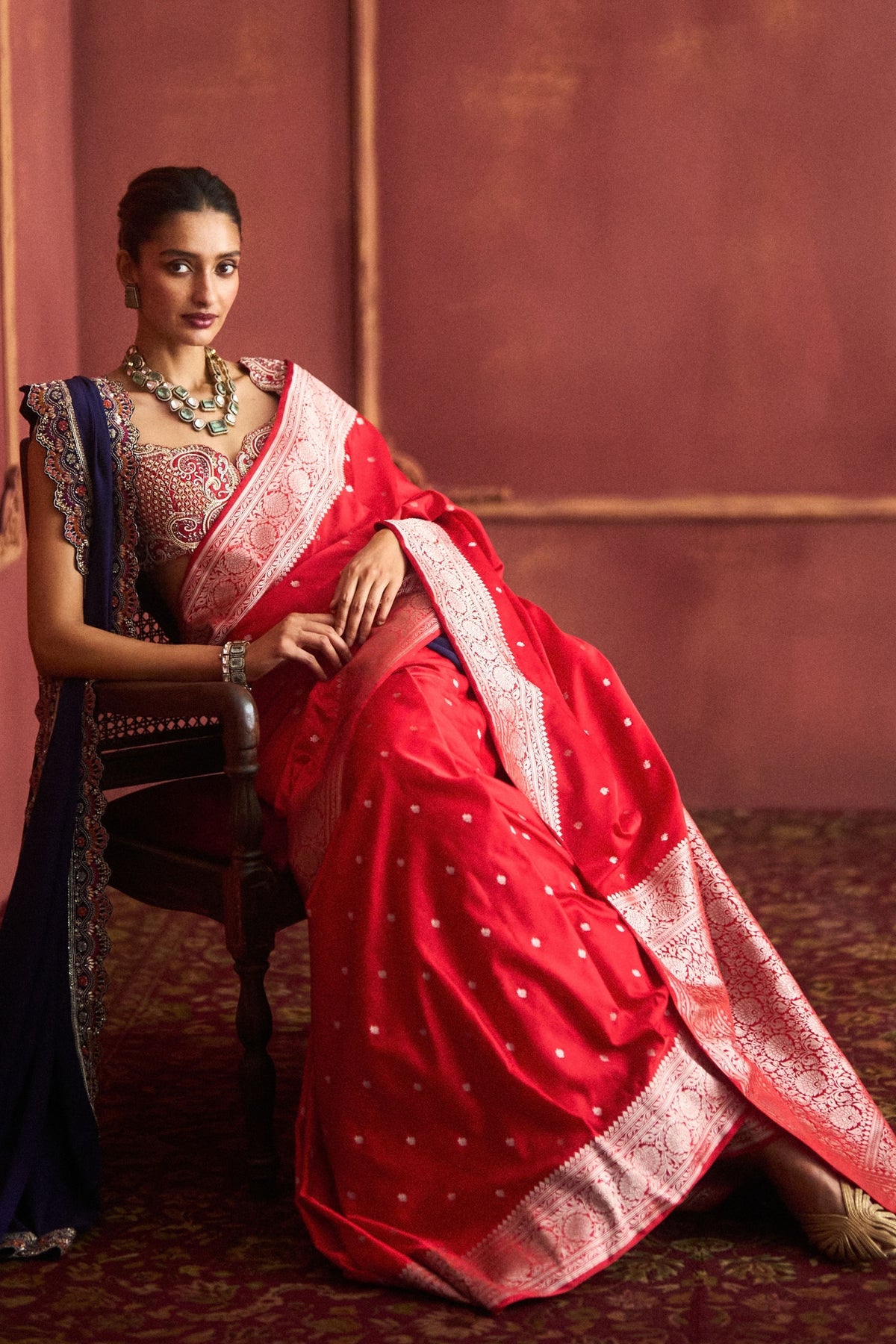 Banarasi Red Saree Set