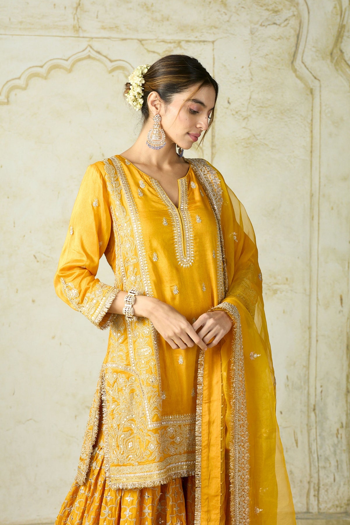Yellow Mumtaz Sharara Set