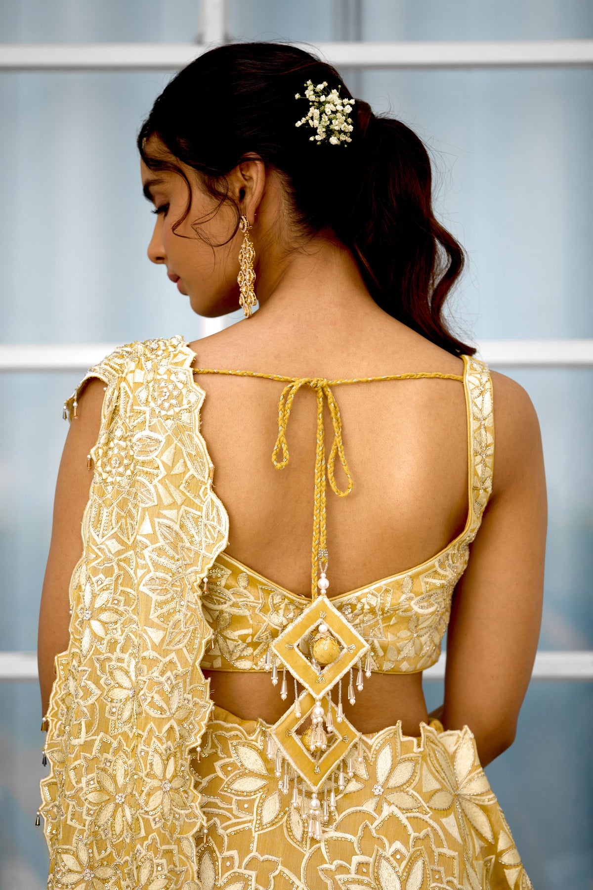 Marigold Muse Draped Lehenga Set