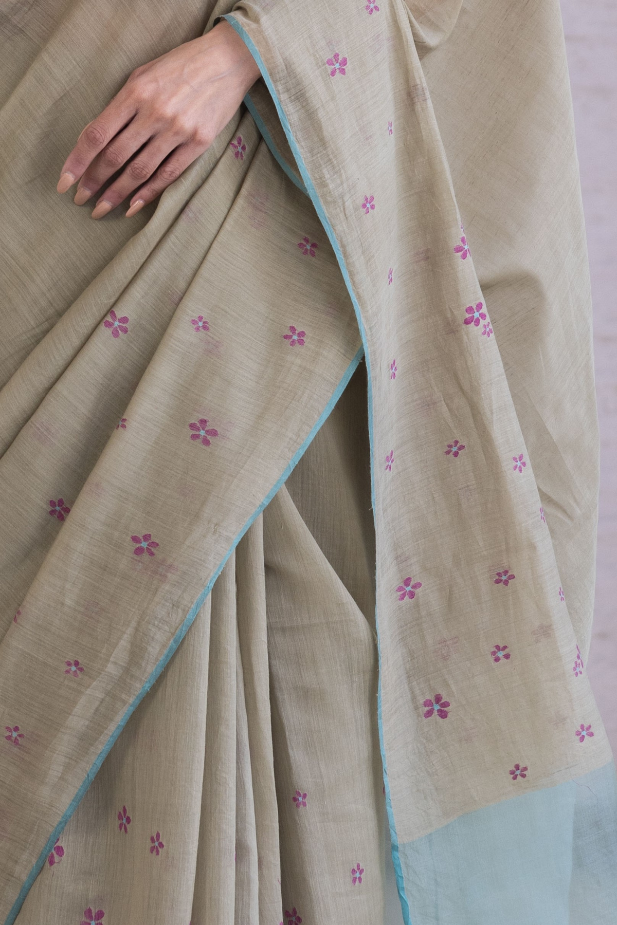 Earthen Bloom Jamdani Saree